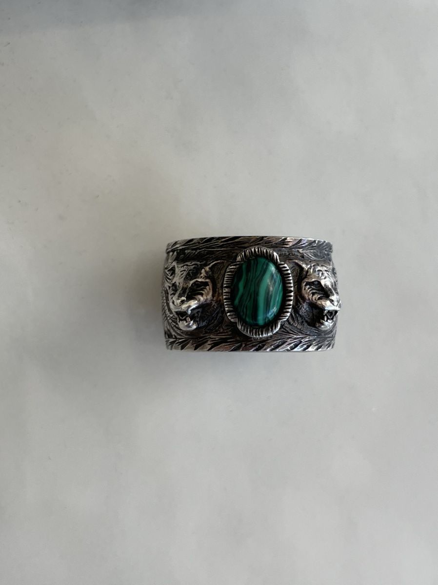 image of Gucci Alessandro Michele Angry Cats Ring Size 9.5 in Silver, Men's