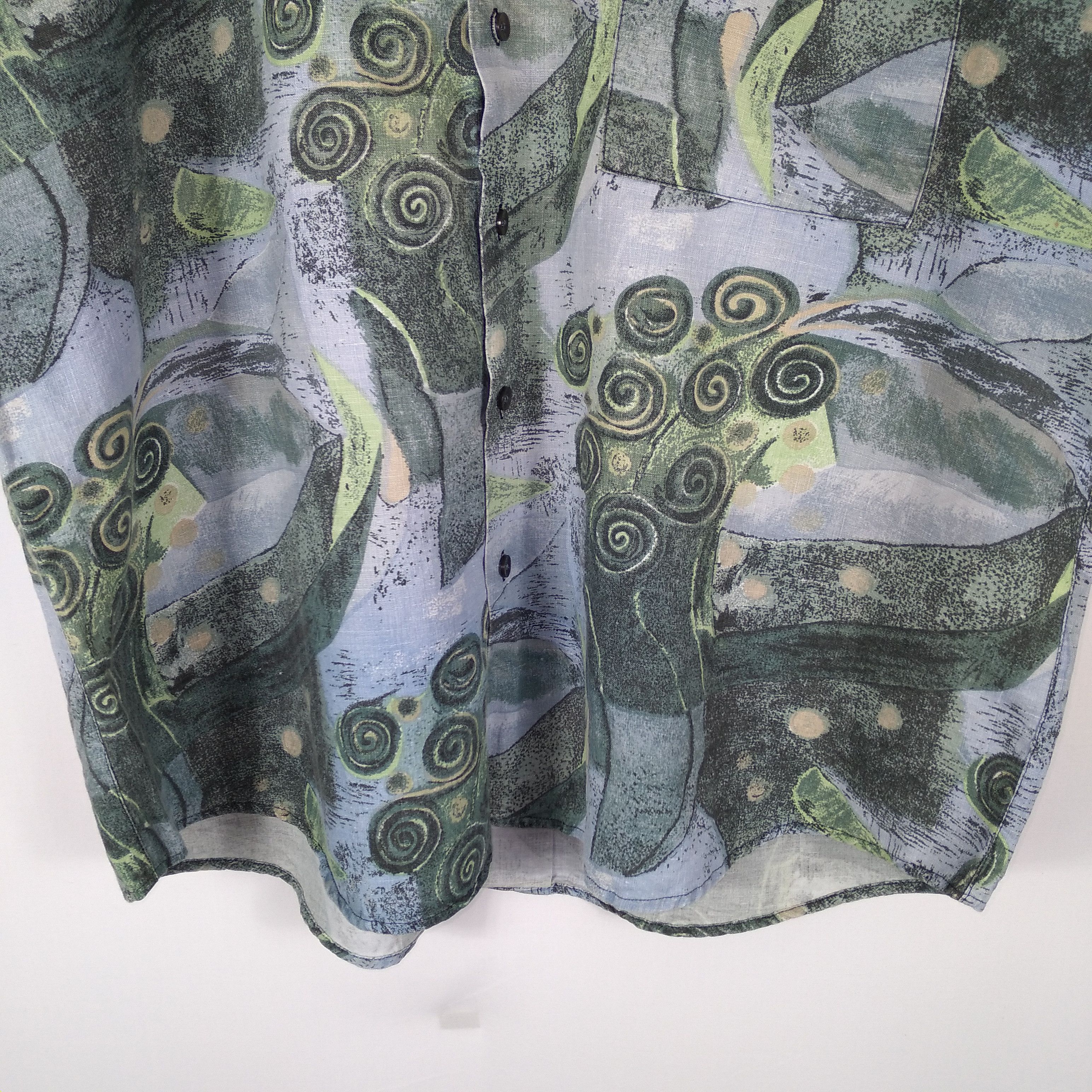 Arts & Science × Vintage Vintage Italian Bruno Art Work Flora Jungle Button Up Shirt Size US L / EU 52-54 / 3 - 3 Thumbnail