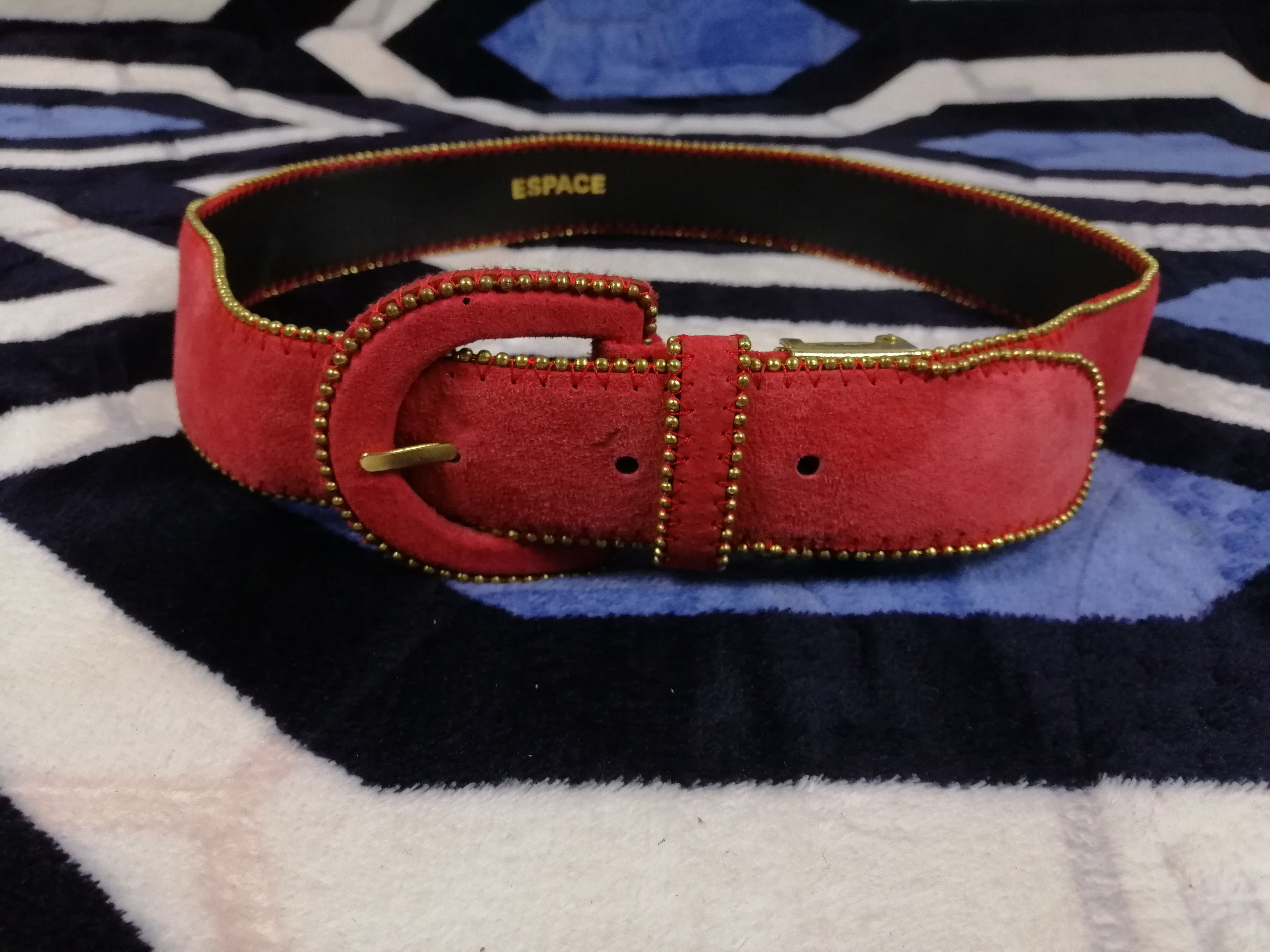 Japanese Brand × Other Espace Red Suede Leather Belt Size ONE SIZE - 1 Thumbnail