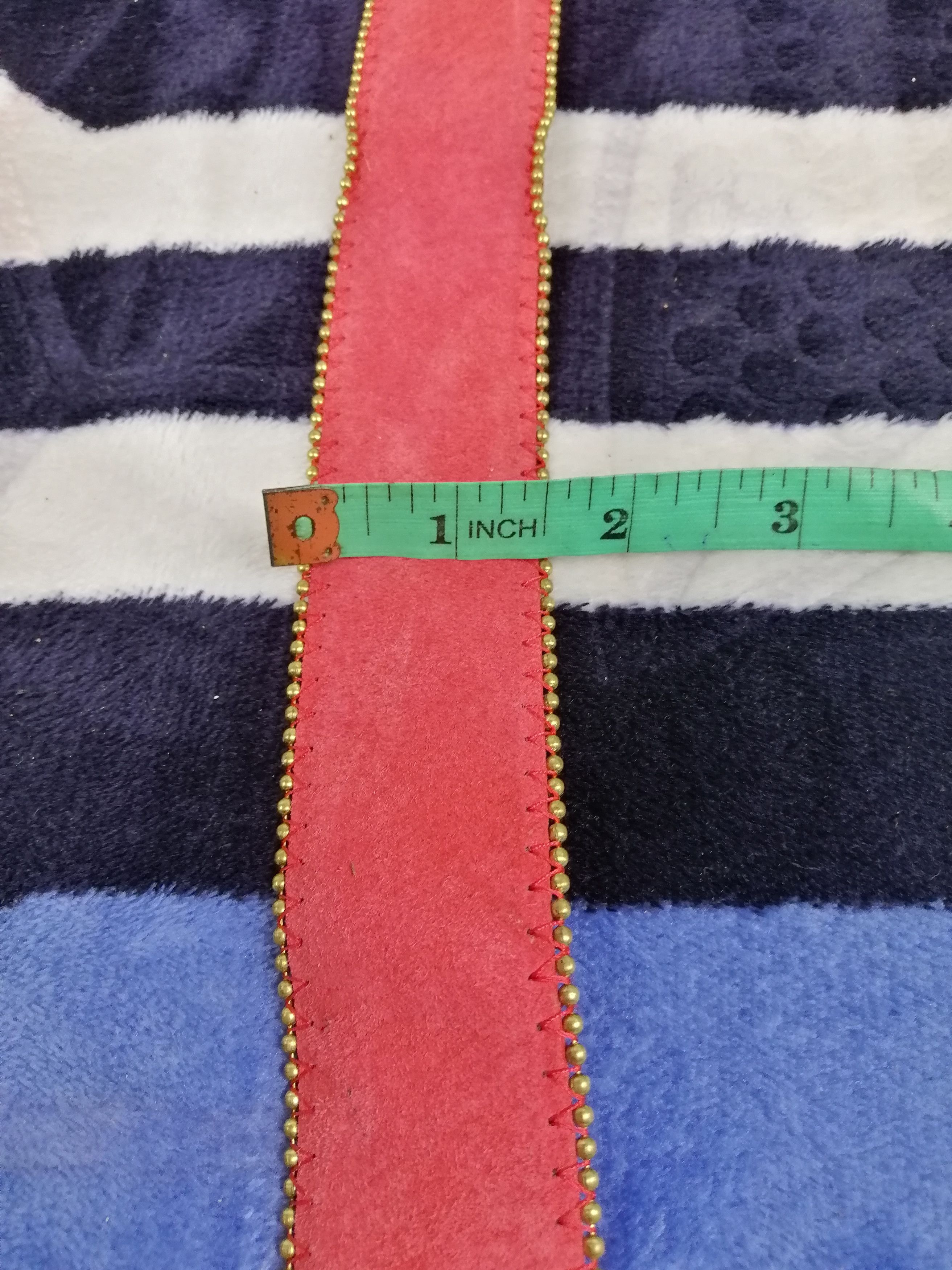 Japanese Brand × Other Espace Red Suede Leather Belt Size ONE SIZE - 6 Thumbnail