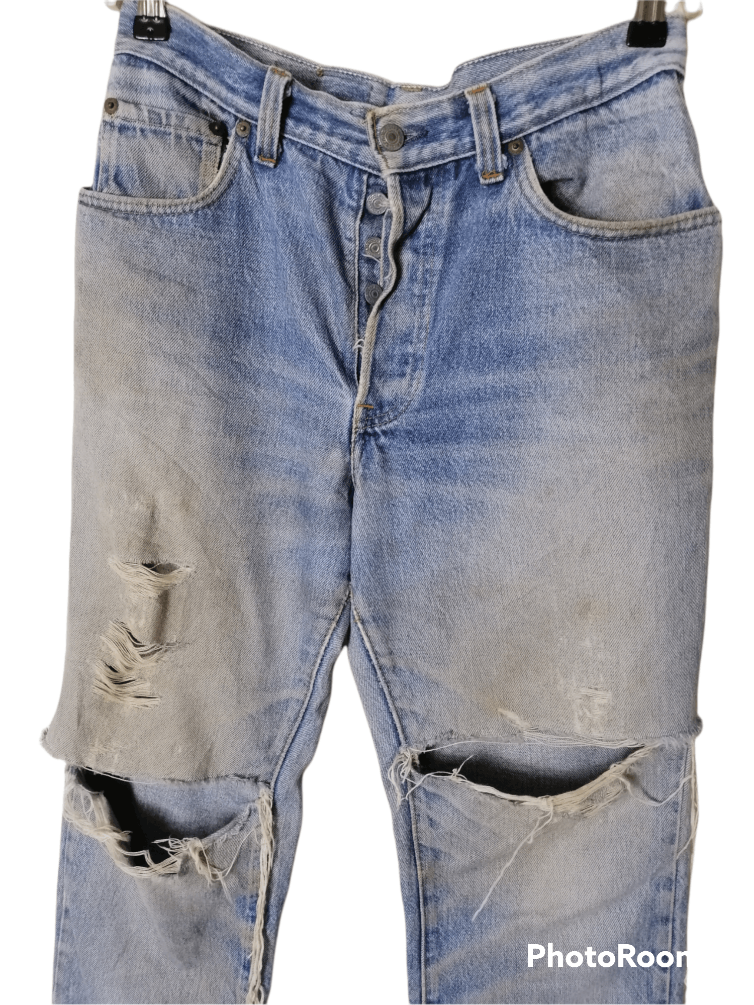 Levi's Vintage Clothing Vintage 501 Levi’s 90s Destroy Ripped Distressed Jeans Size US 30 / EU 46 - 2 Thumbnail