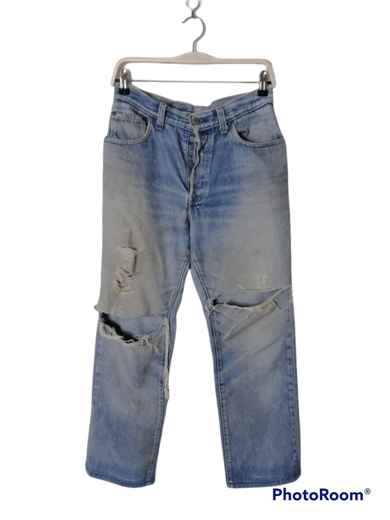 Levi's Vintage Clothing Vintage 501 Levi’s 90s Destroy Ripped Distressed Jeans Size US 30 / EU 46 - 1 Thumbnail
