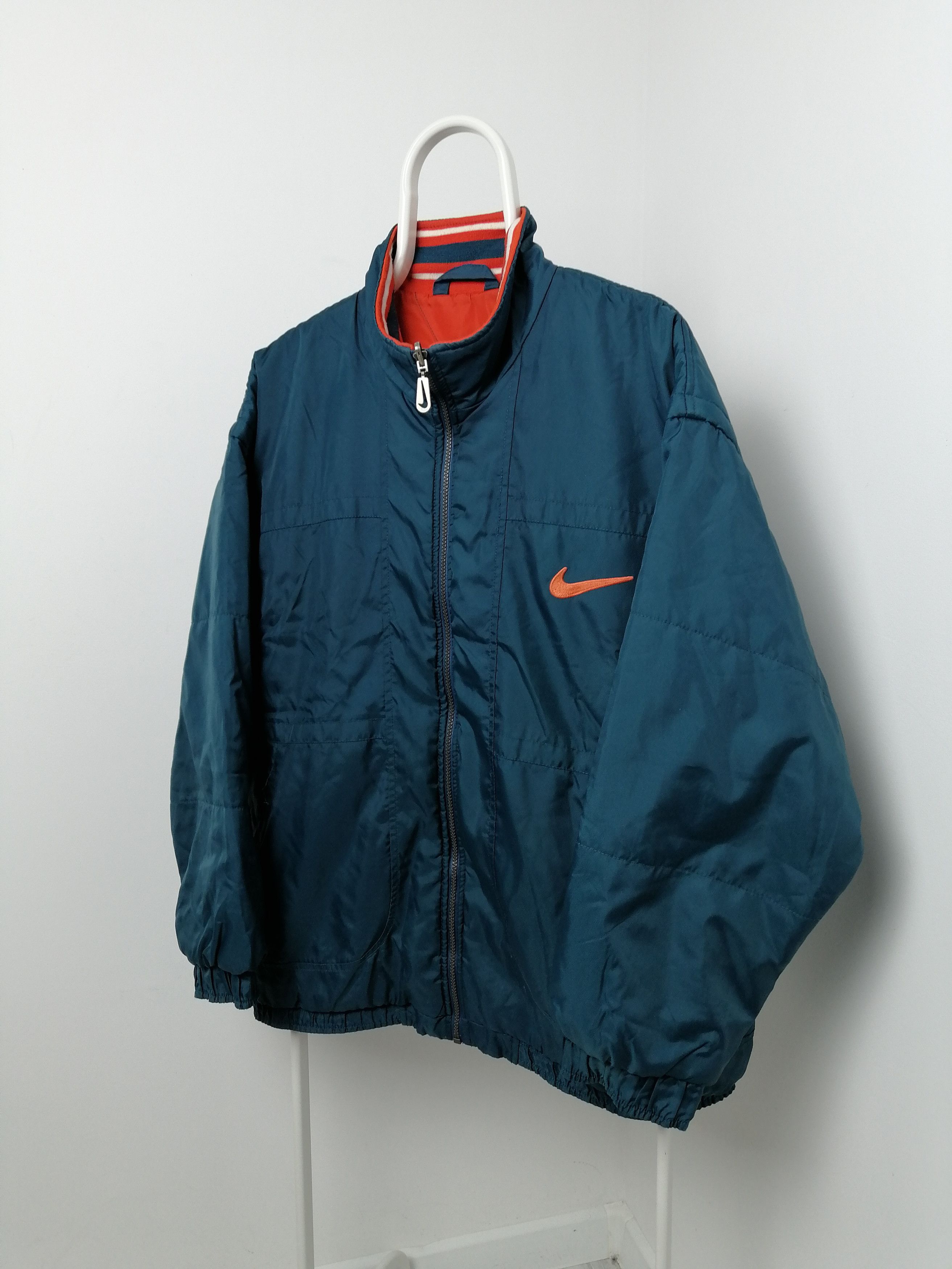 Nike × Vintage Nike Vintage 90s center logo down puffer neylon Size US L / EU 52-54 / 3 - 7 Thumbnail