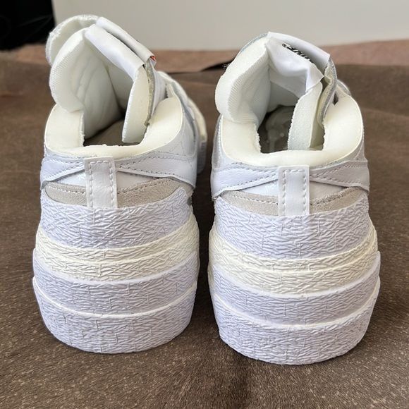 Nike × Sacai Sacai X Nike Blazer Low White Patent Two Tone Double Sneaker Size US 10 / EU 43 - 7 Thumbnail