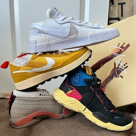 Nike × Sacai Sacai X Nike Blazer Low White Patent Two Tone Double Sneaker Size US 10 / EU 43 - 15 Thumbnail