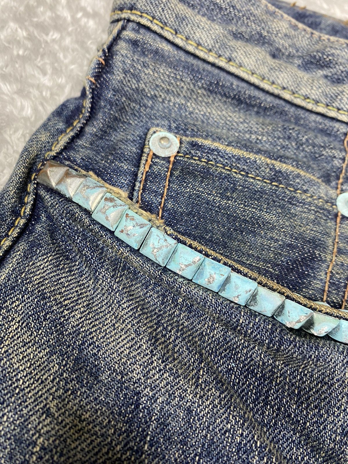 Hysteric Glamour Hysteric Glamour Stud Faded Jeans. S0249 Size US 32 / EU 48 - 9 Thumbnail