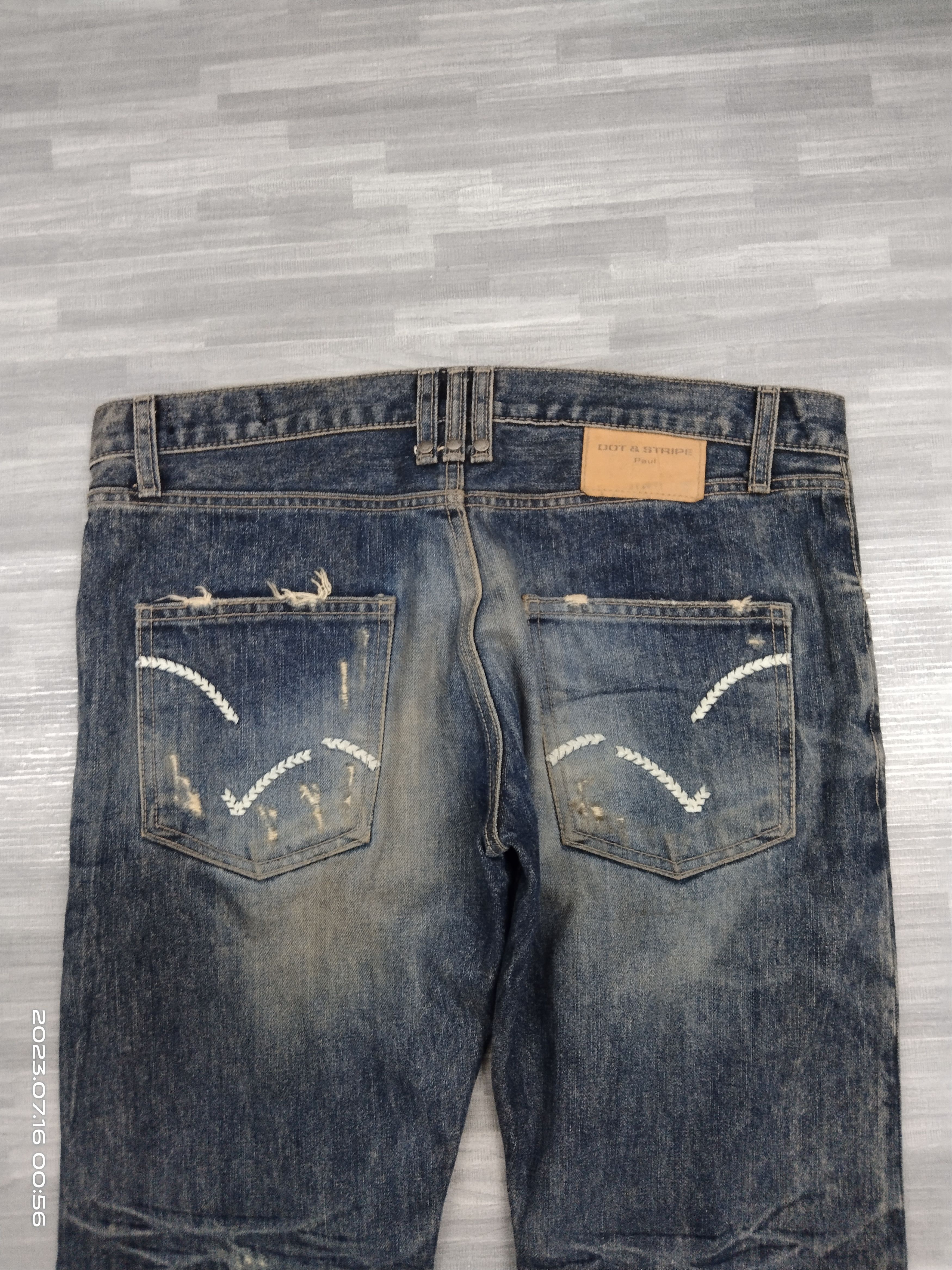Rusty FLARE RUSTY D0T&STRIPE PAUL DENIM PANTS Size US 33 - 5 Thumbnail