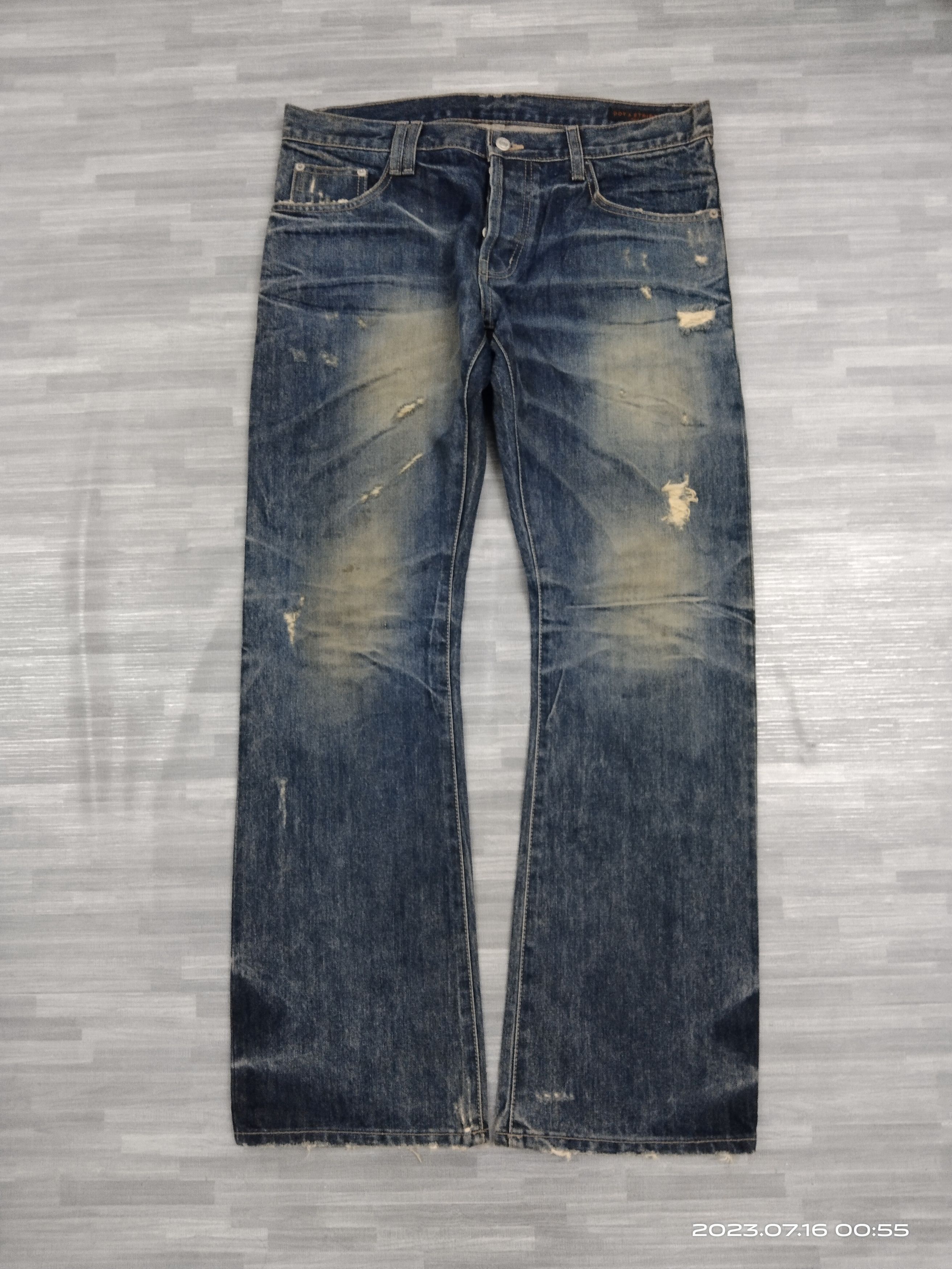 Rusty FLARE RUSTY D0T&STRIPE PAUL DENIM PANTS Size US 33 - 2 Thumbnail