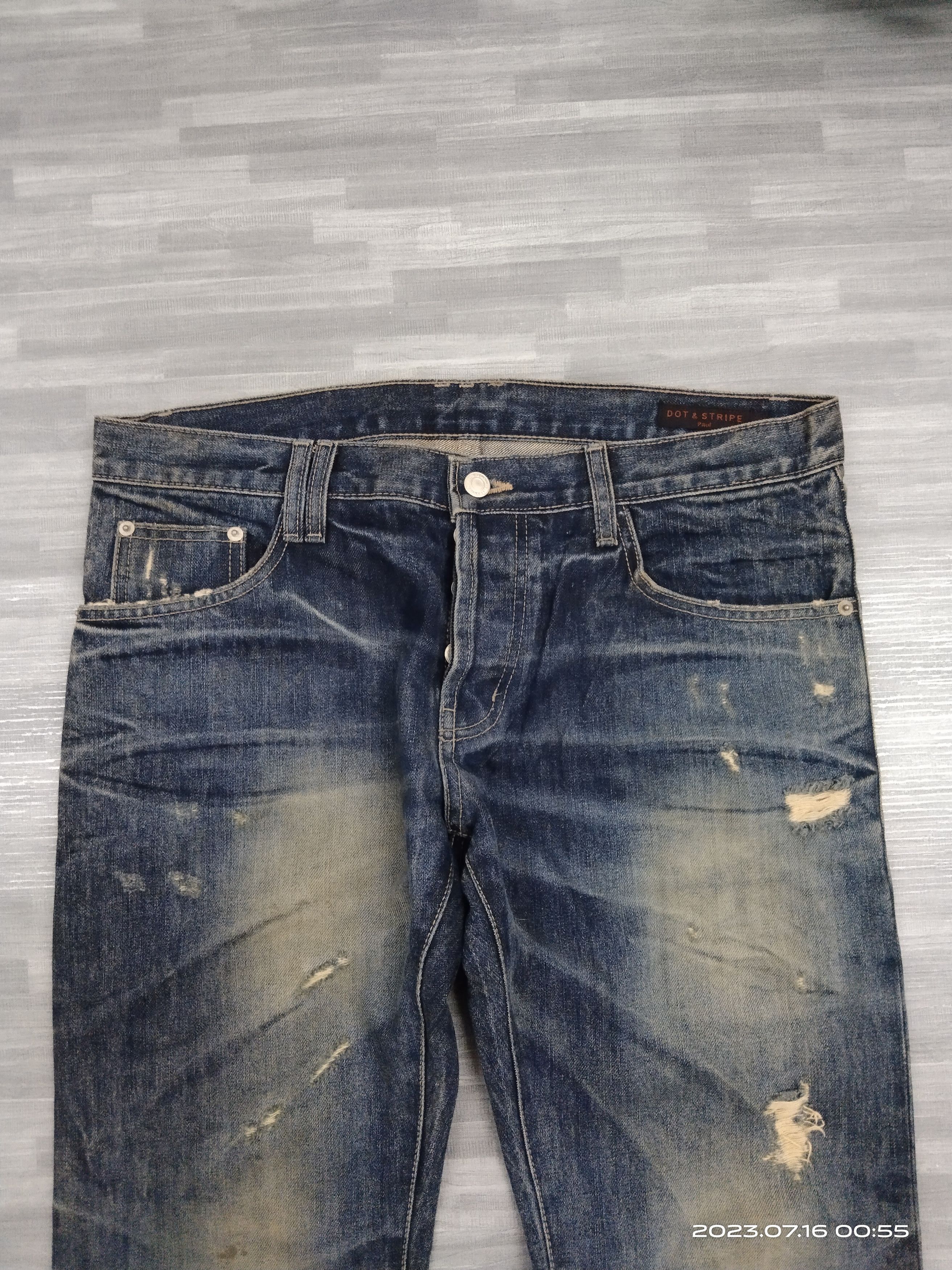 Rusty FLARE RUSTY D0T&STRIPE PAUL DENIM PANTS Size US 33 - 4 Thumbnail