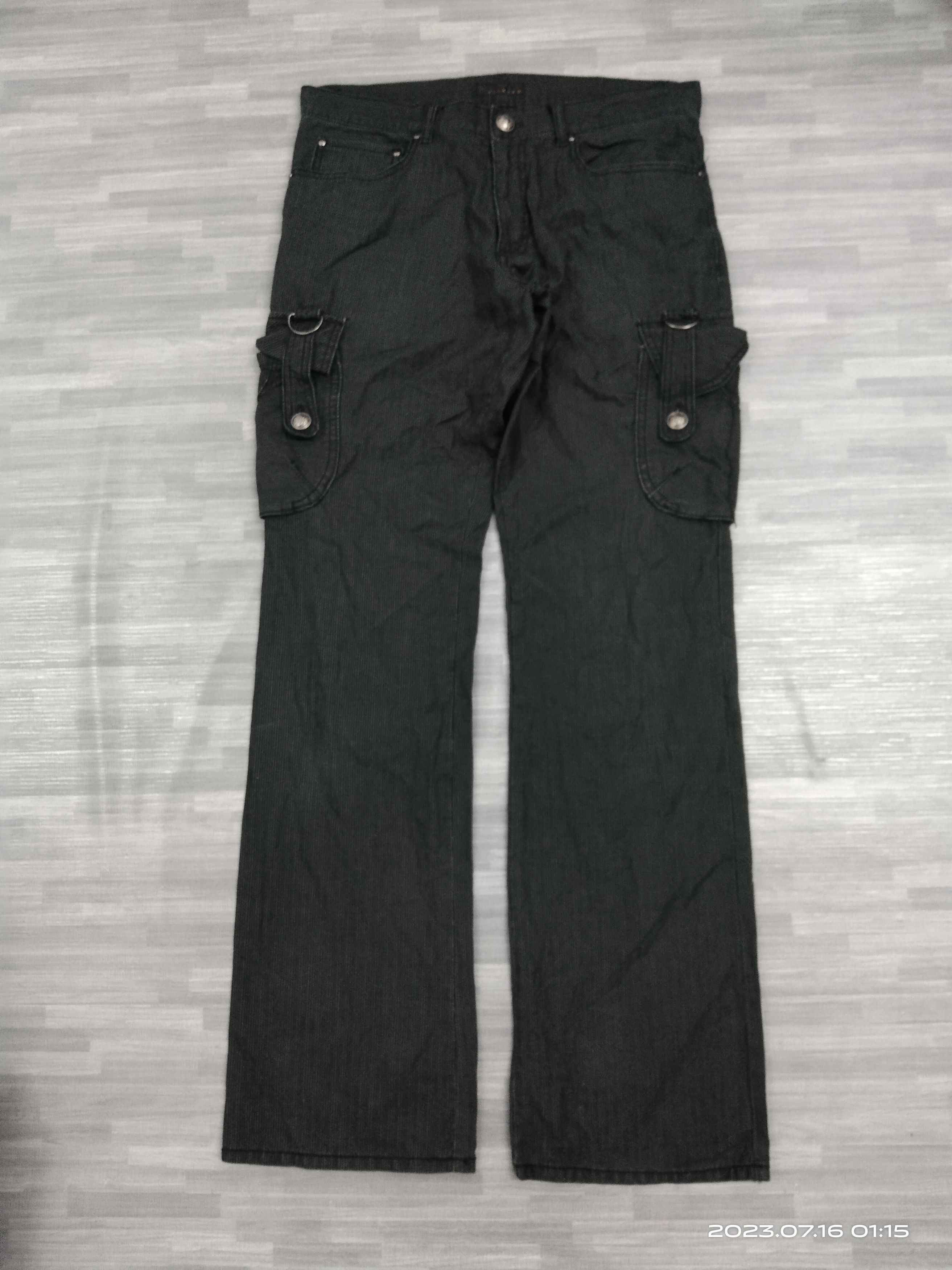 Japanese Brand FLARE SPINISH STRIPE CARGO PANTS Size US 33 - 2 Thumbnail