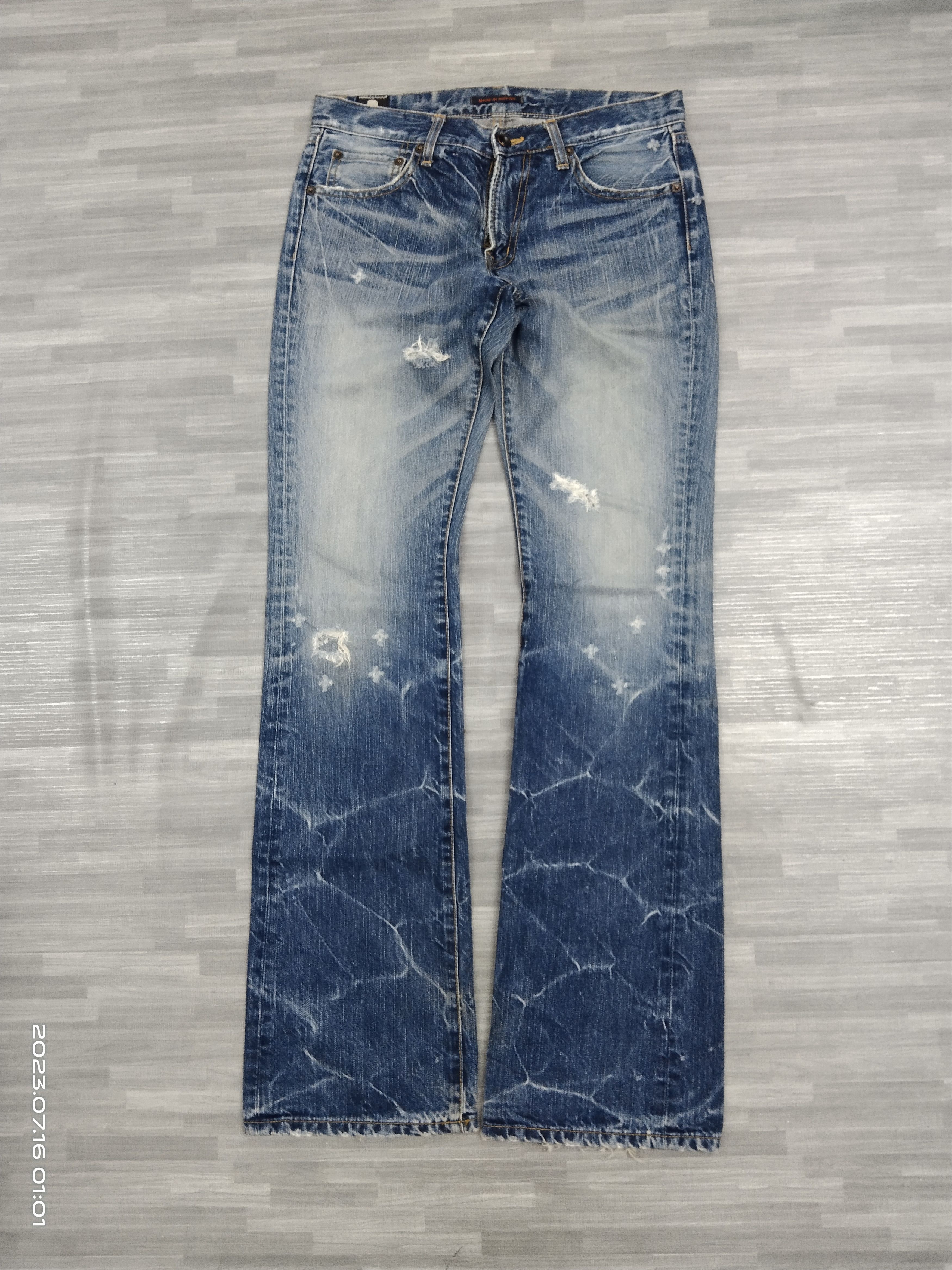 Japanese Brand FLARE SICK BLUE WAY MADE IN NIPPON DENIM PANTS Size US 29 - 2 Thumbnail