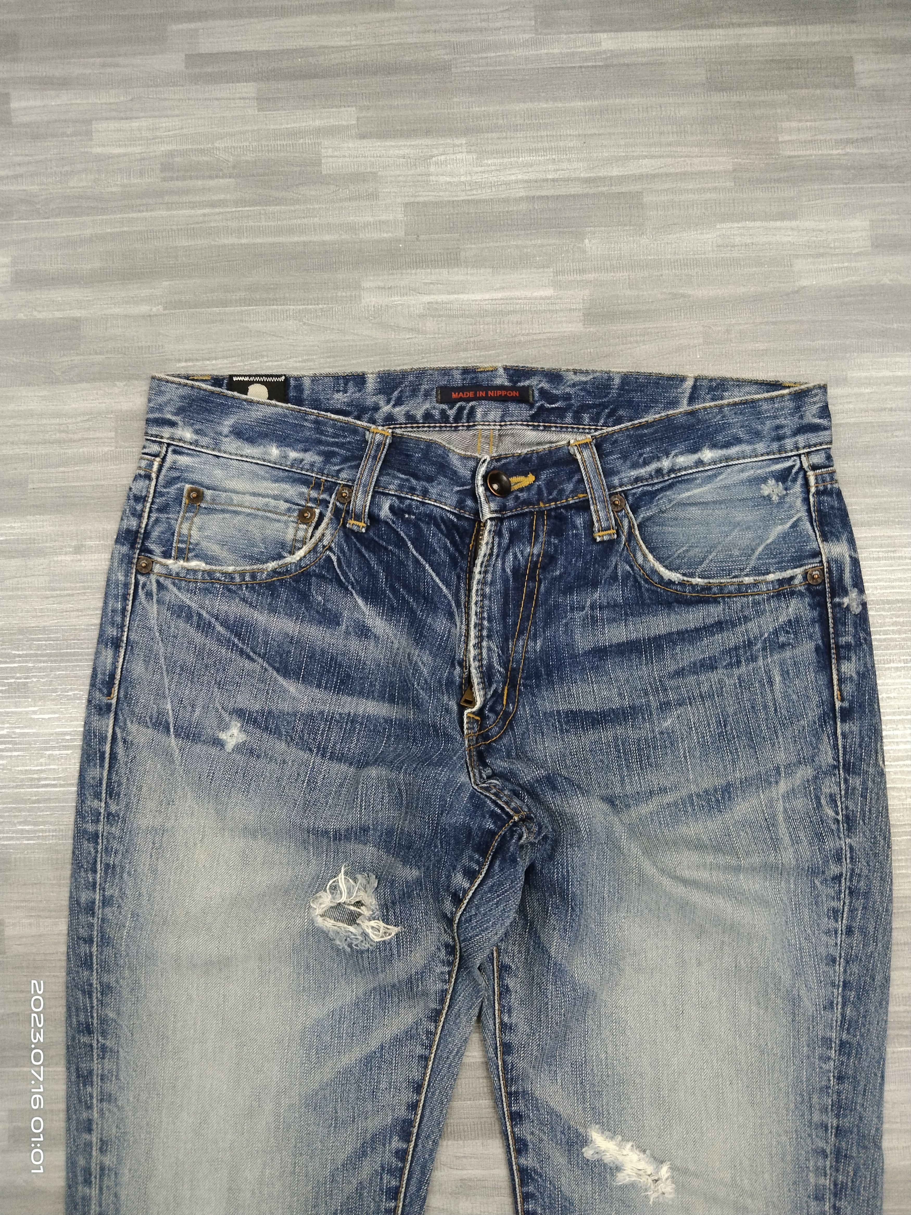Japanese Brand FLARE SICK BLUE WAY MADE IN NIPPON DENIM PANTS Size US 29 - 4 Thumbnail