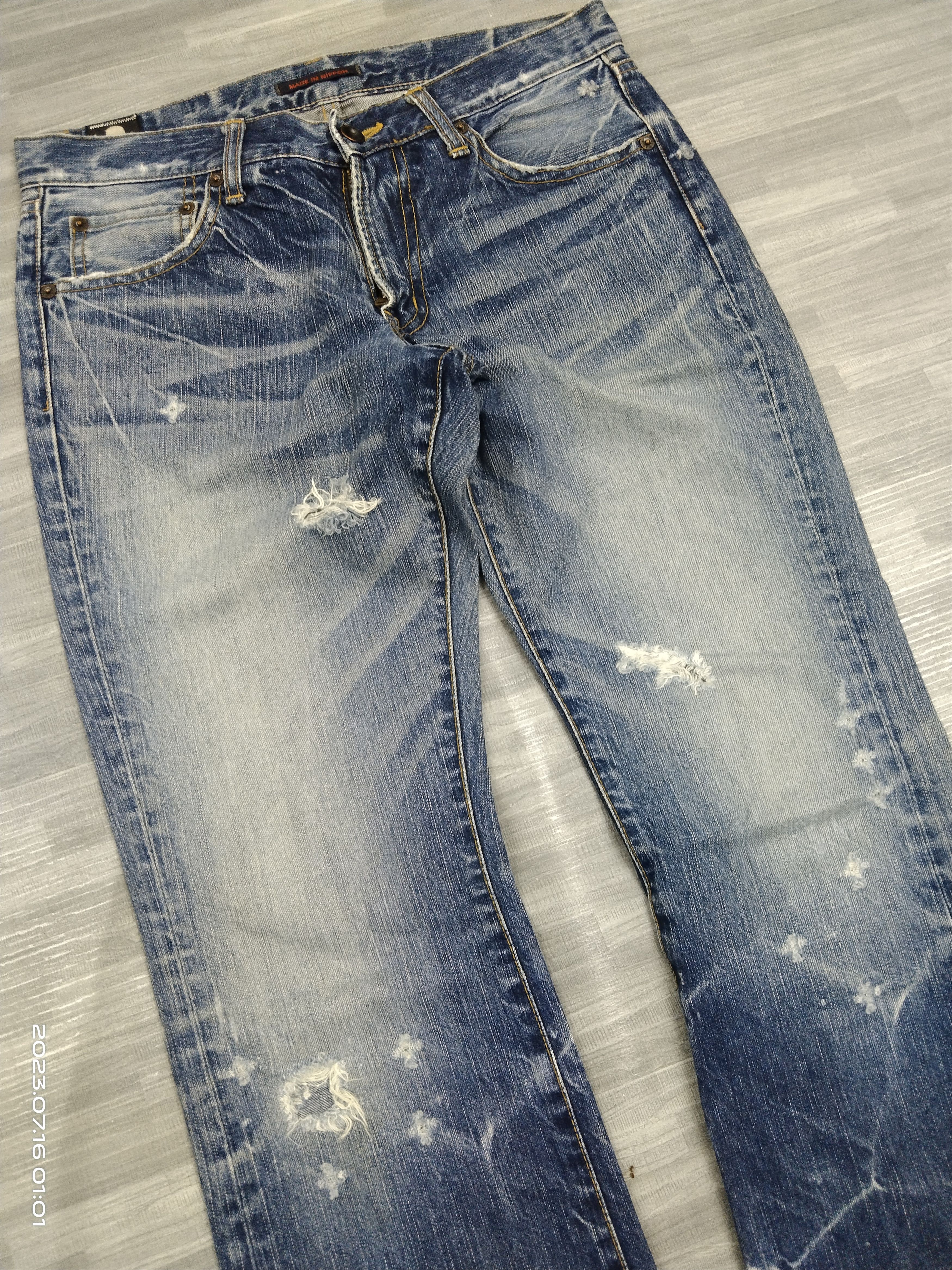 Japanese Brand FLARE SICK BLUE WAY MADE IN NIPPON DENIM PANTS Size US 29 - 6 Thumbnail