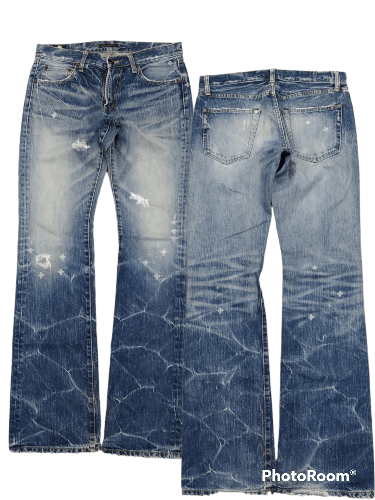 Japanese Brand FLARE SICK BLUE WAY MADE IN NIPPON DENIM PANTS Size US 29 - 1 Thumbnail