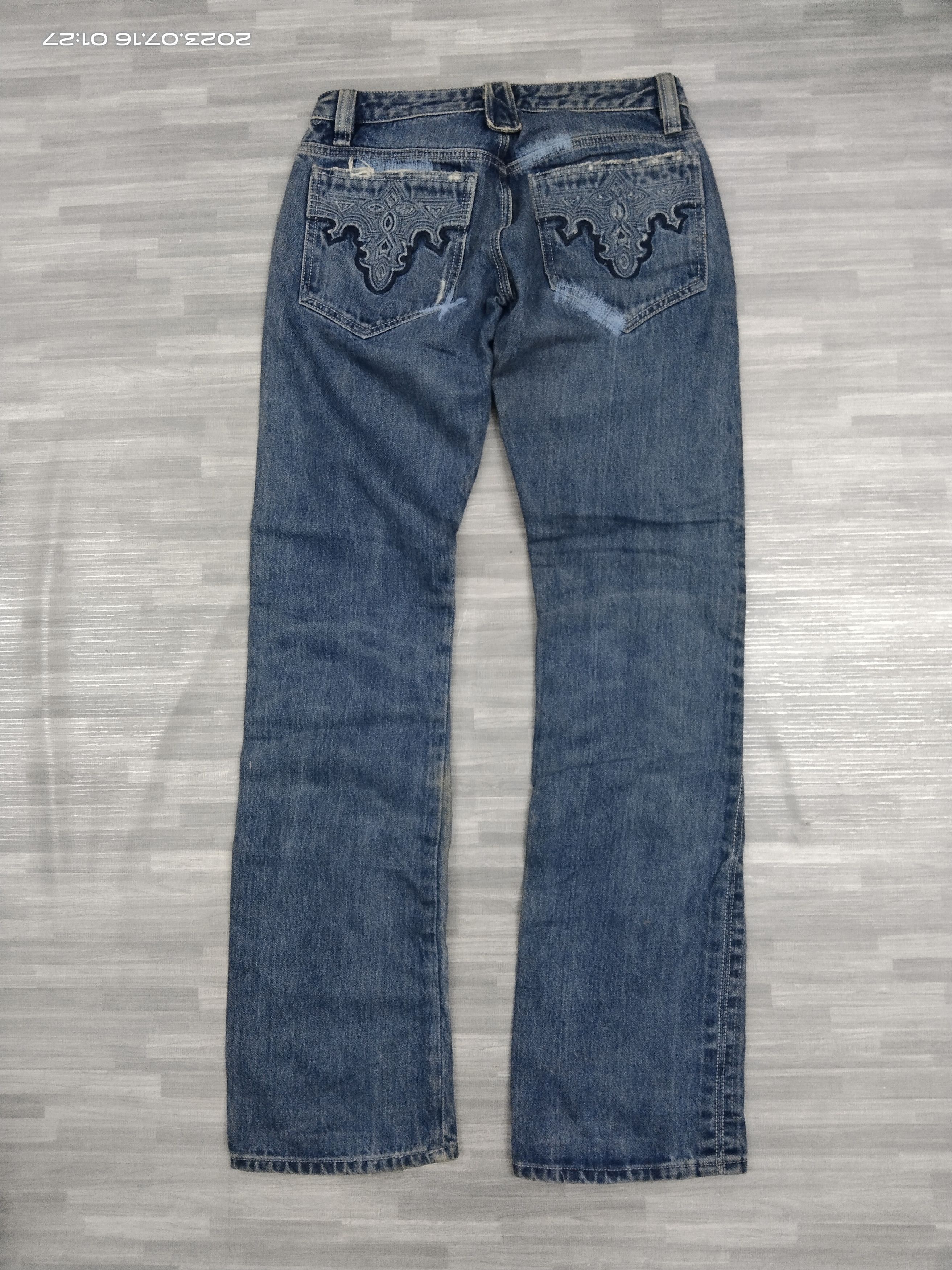 Japanese Brand PACTHWORK FLARE DENIM PANTS Size US 27 - 3 Thumbnail