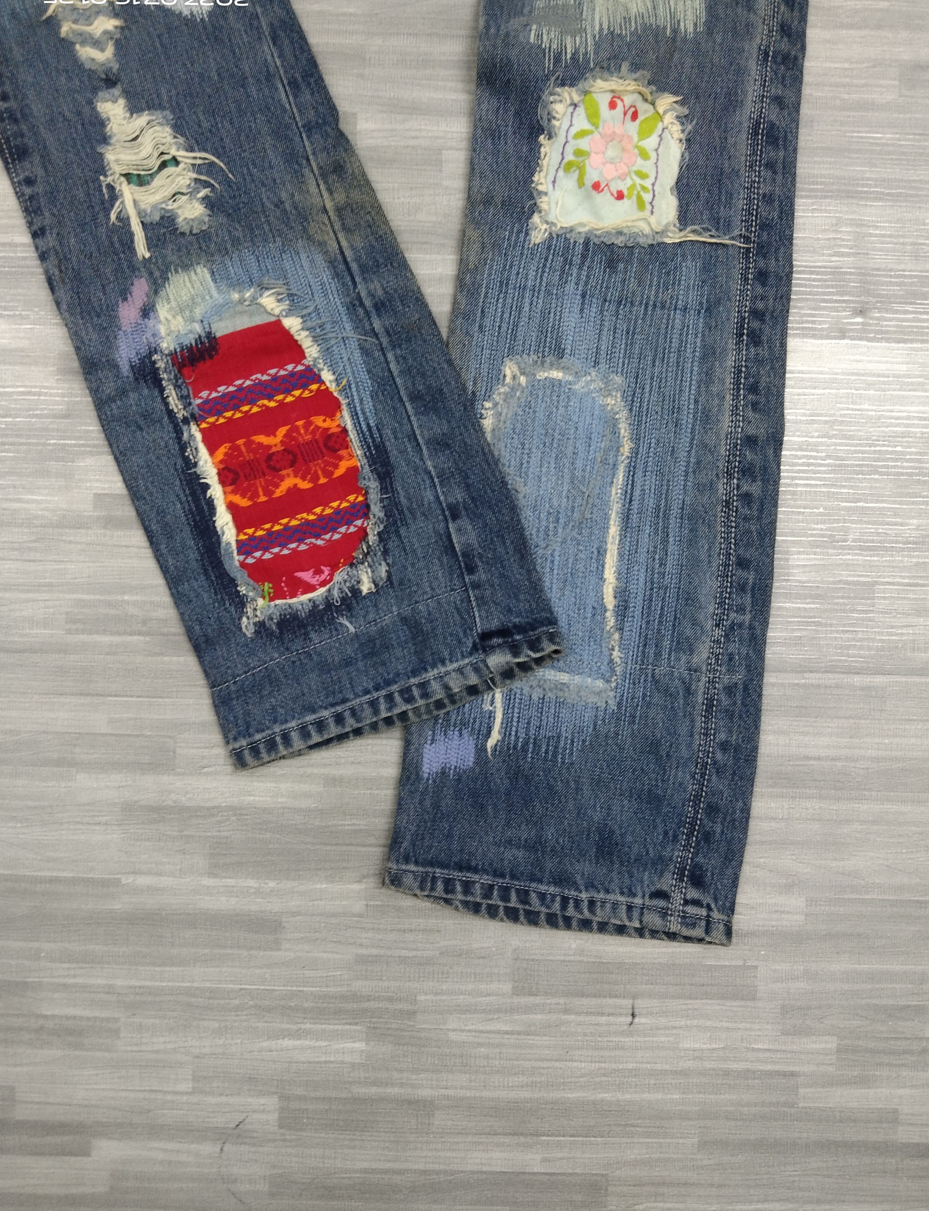 Japanese Brand PACTHWORK FLARE DENIM PANTS Size US 27 - 7 Thumbnail