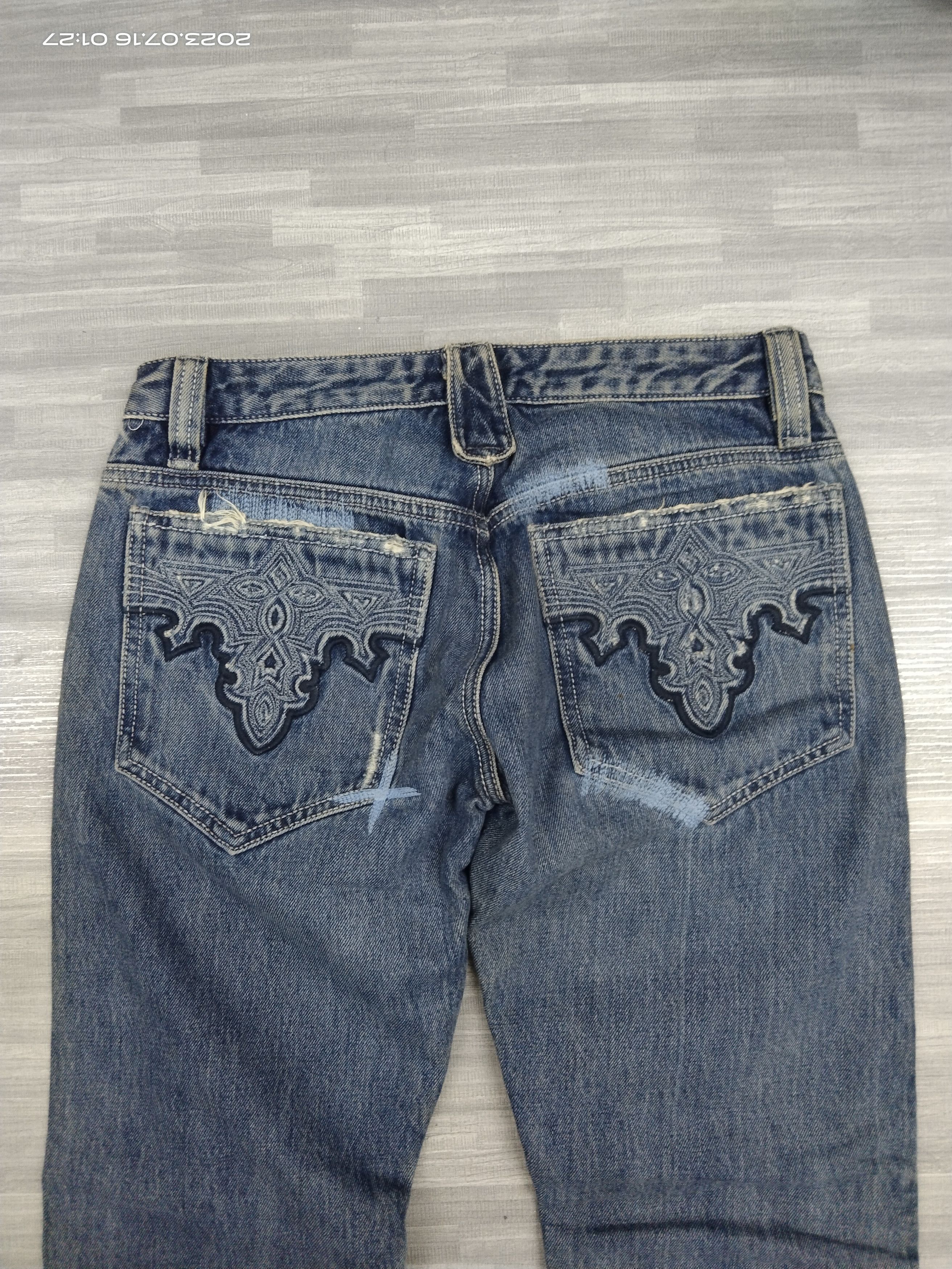 Japanese Brand PACTHWORK FLARE DENIM PANTS Size US 27 - 5 Thumbnail