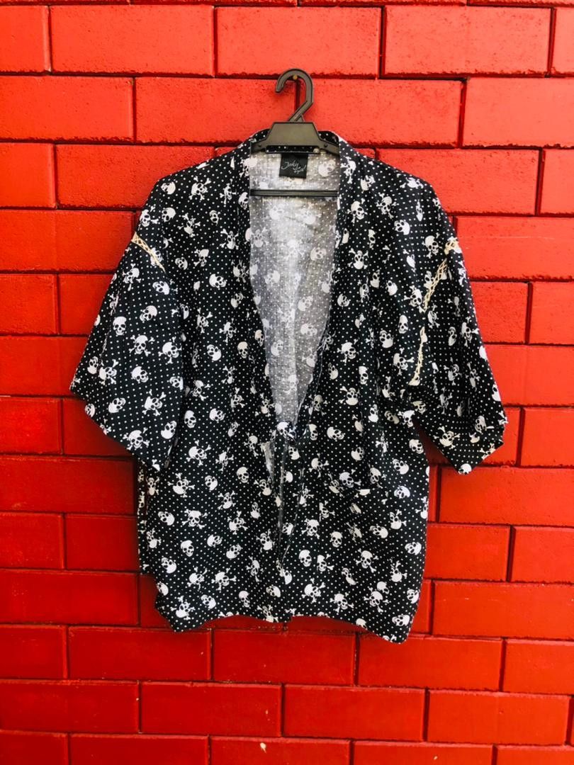 image of Vintage Joky Gal Japanese Skull Designer Fashion Style, Men's (Size Large)