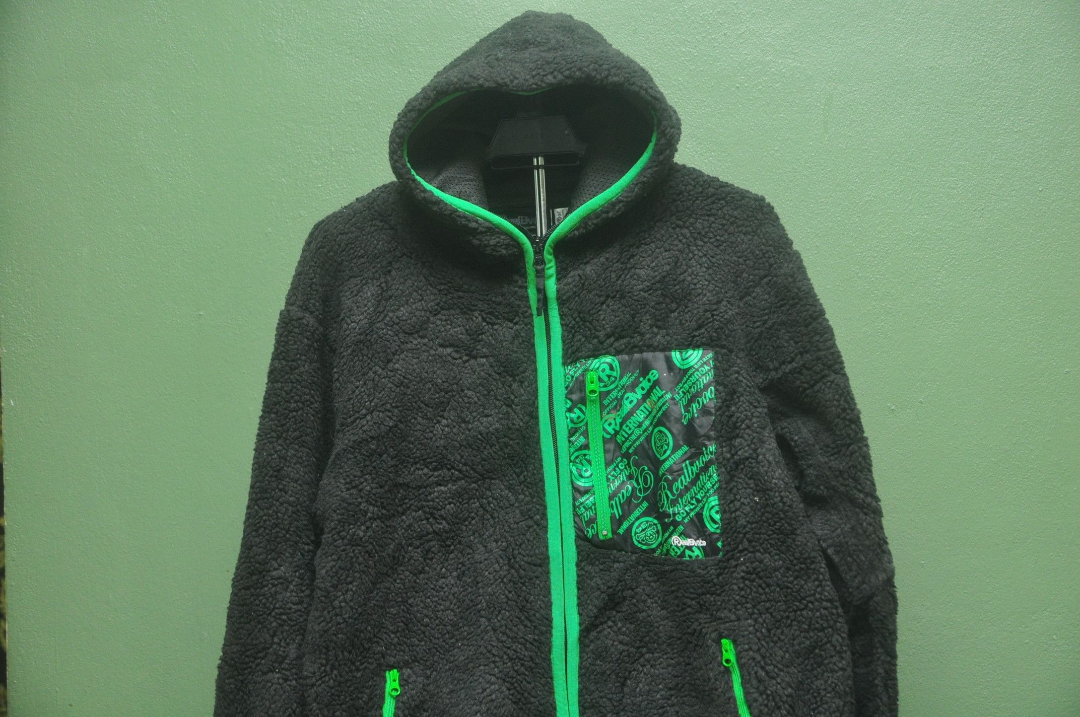 Japanese Brand × Vintage Vintage Real Bvoice Pocket Black Green Sweater Hoodie Size US L / EU 52-54 / 3 - 3 Thumbnail