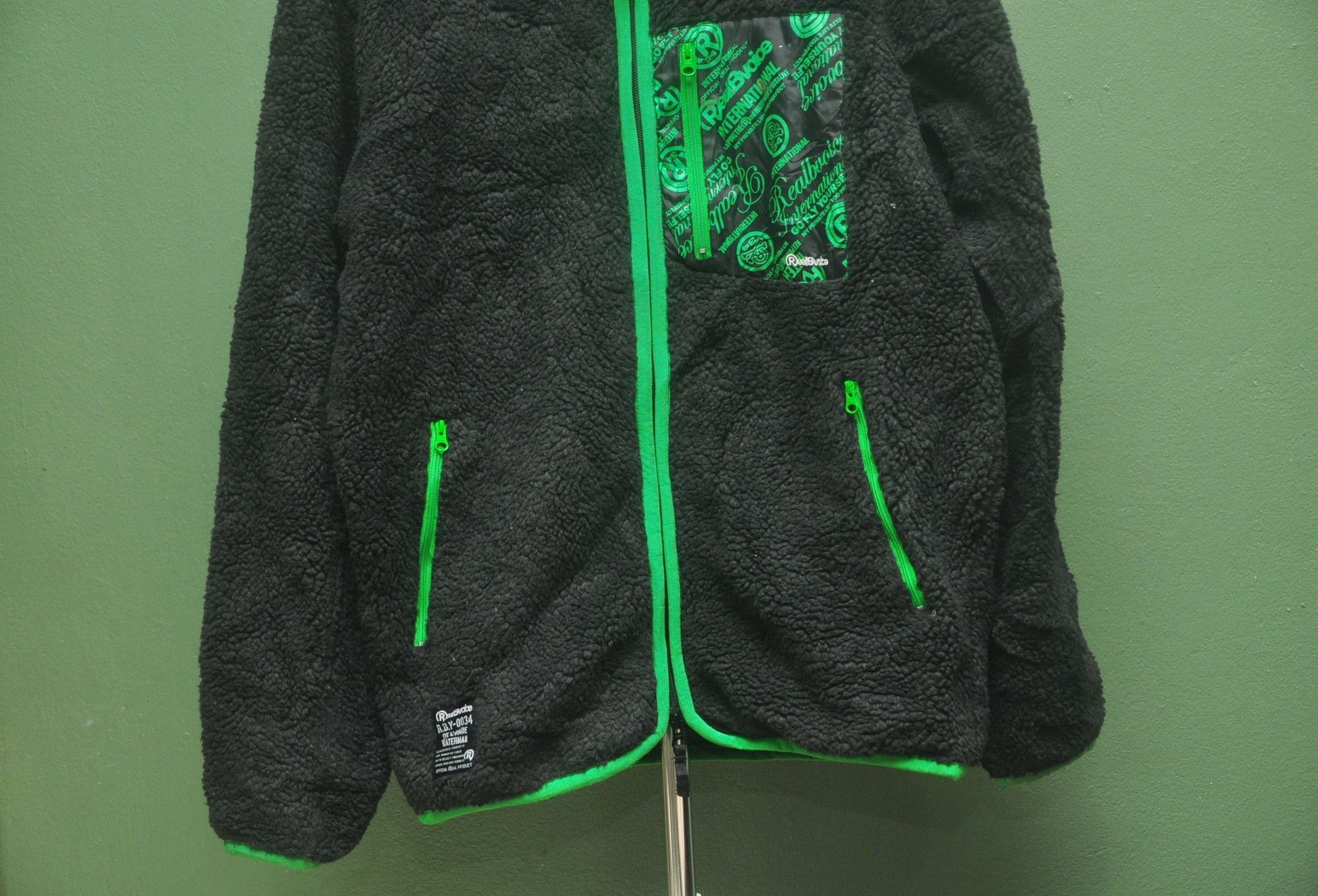 Japanese Brand × Vintage Vintage Real Bvoice Pocket Black Green Sweater Hoodie Size US L / EU 52-54 / 3 - 4 Thumbnail