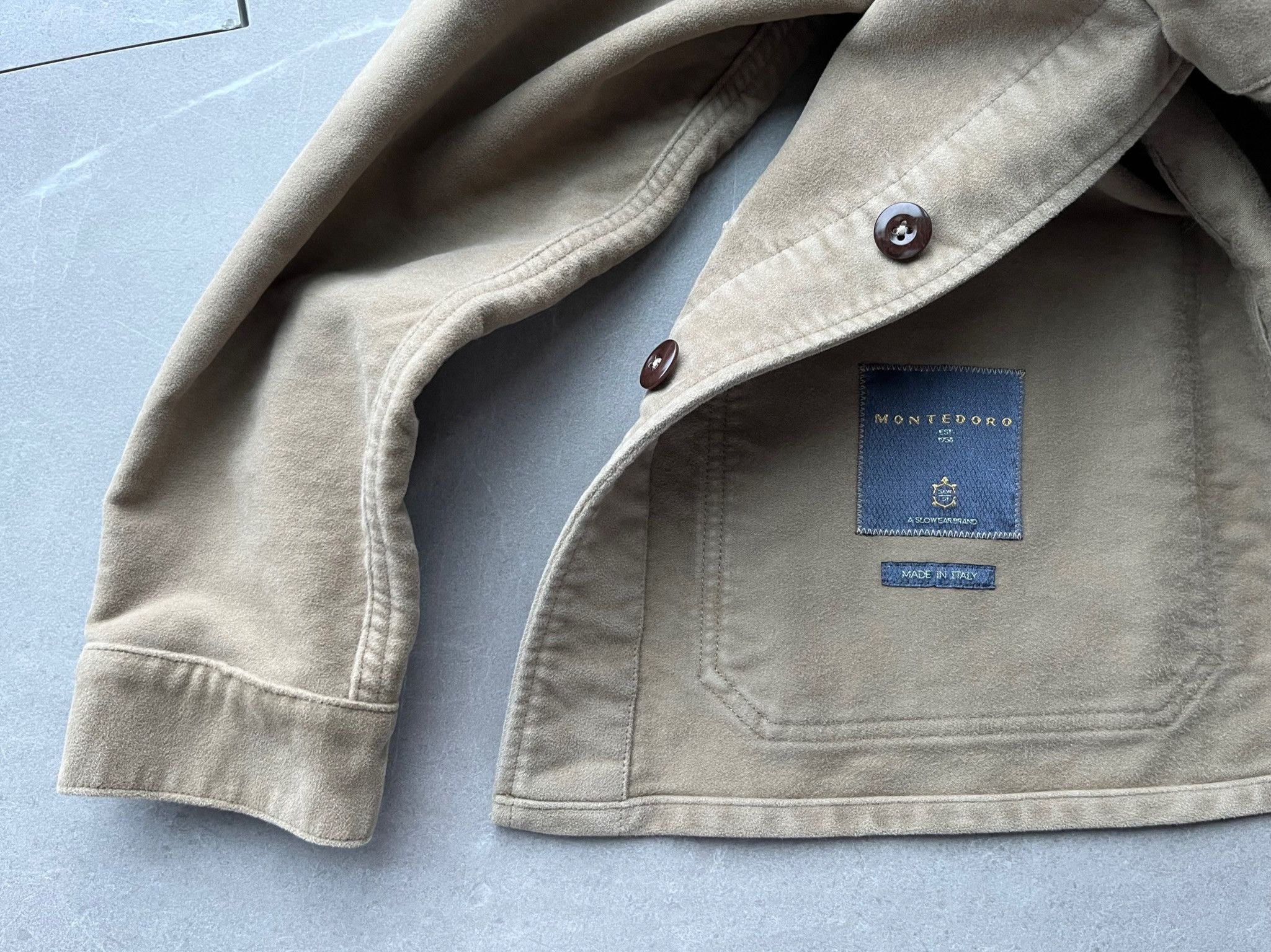 Slowear MONTEDORO Italy Incotex Slowear Giacca Uomo Moleskine Jacket Size US S / EU 44-46 / 1 - 13 Thumbnail