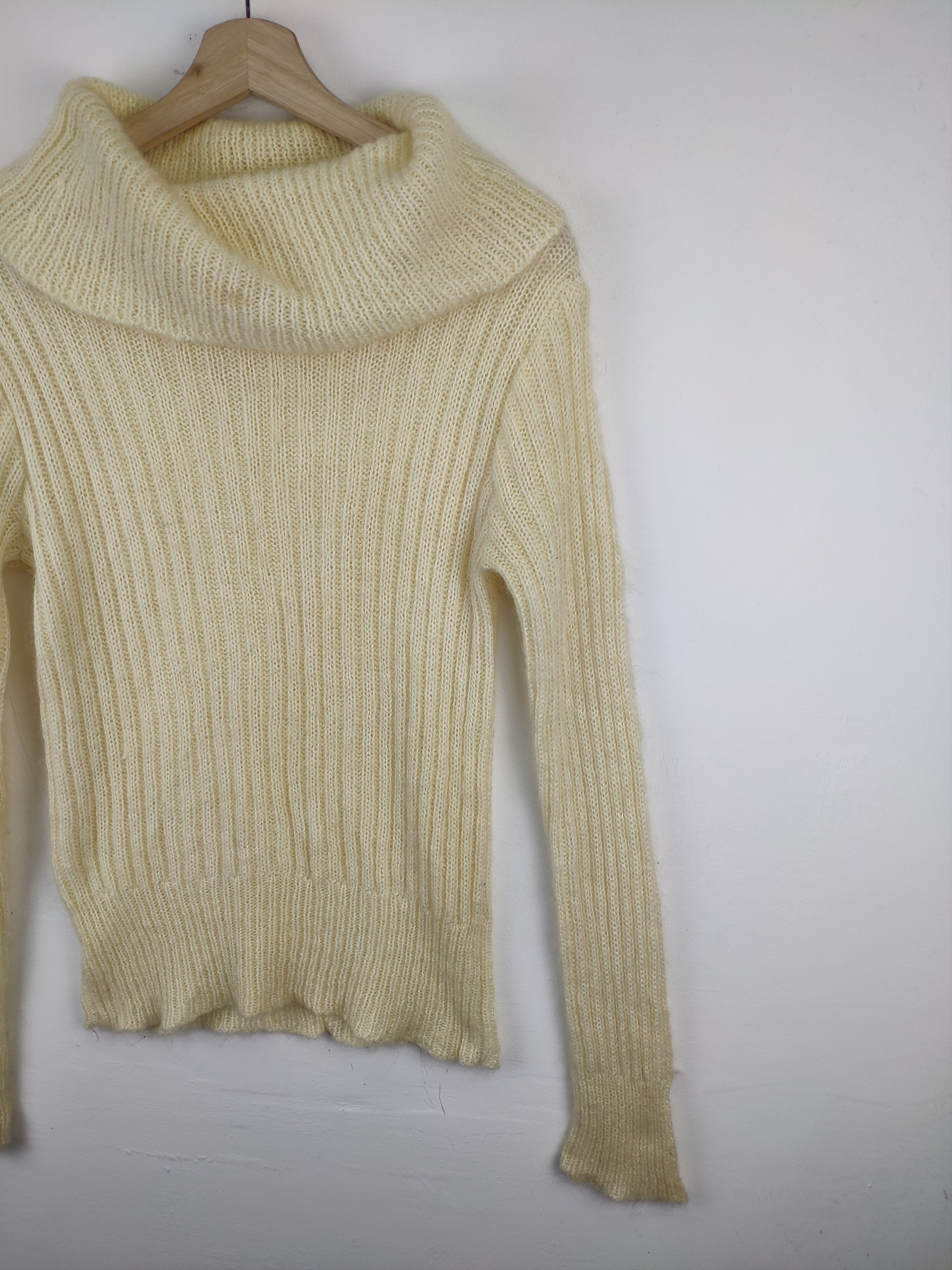 Aran Isles Knitwear × Designer × Vintage Vintage Raf Simon Style Wool Mohair Sweater Turtle Neck Size XS / US 0-2 / IT 36-38 - 5 Thumbnail