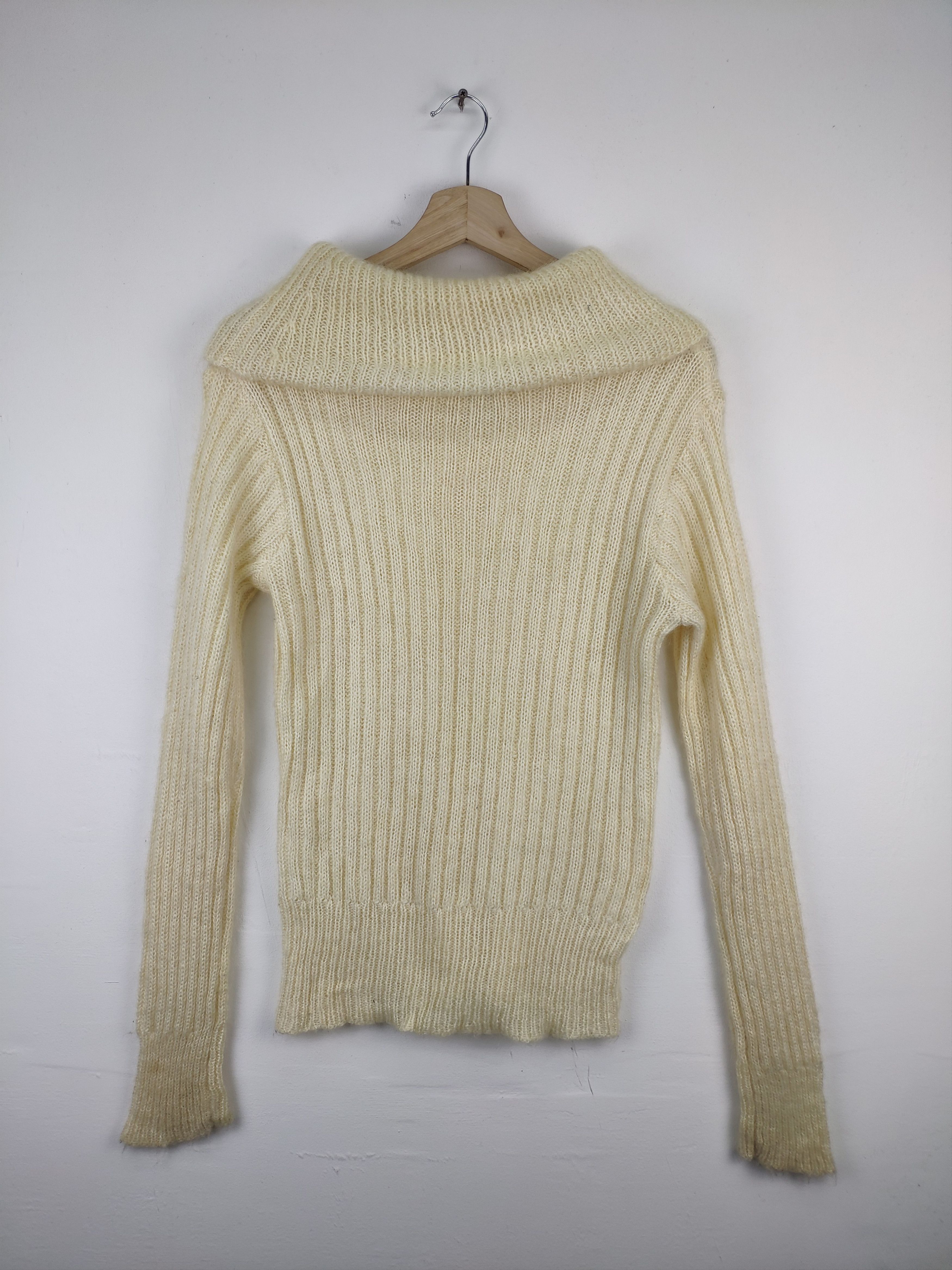 Aran Isles Knitwear × Designer × Vintage Vintage Raf Simon Style Wool Mohair Sweater Turtle Neck Size XS / US 0-2 / IT 36-38 - 2 Thumbnail