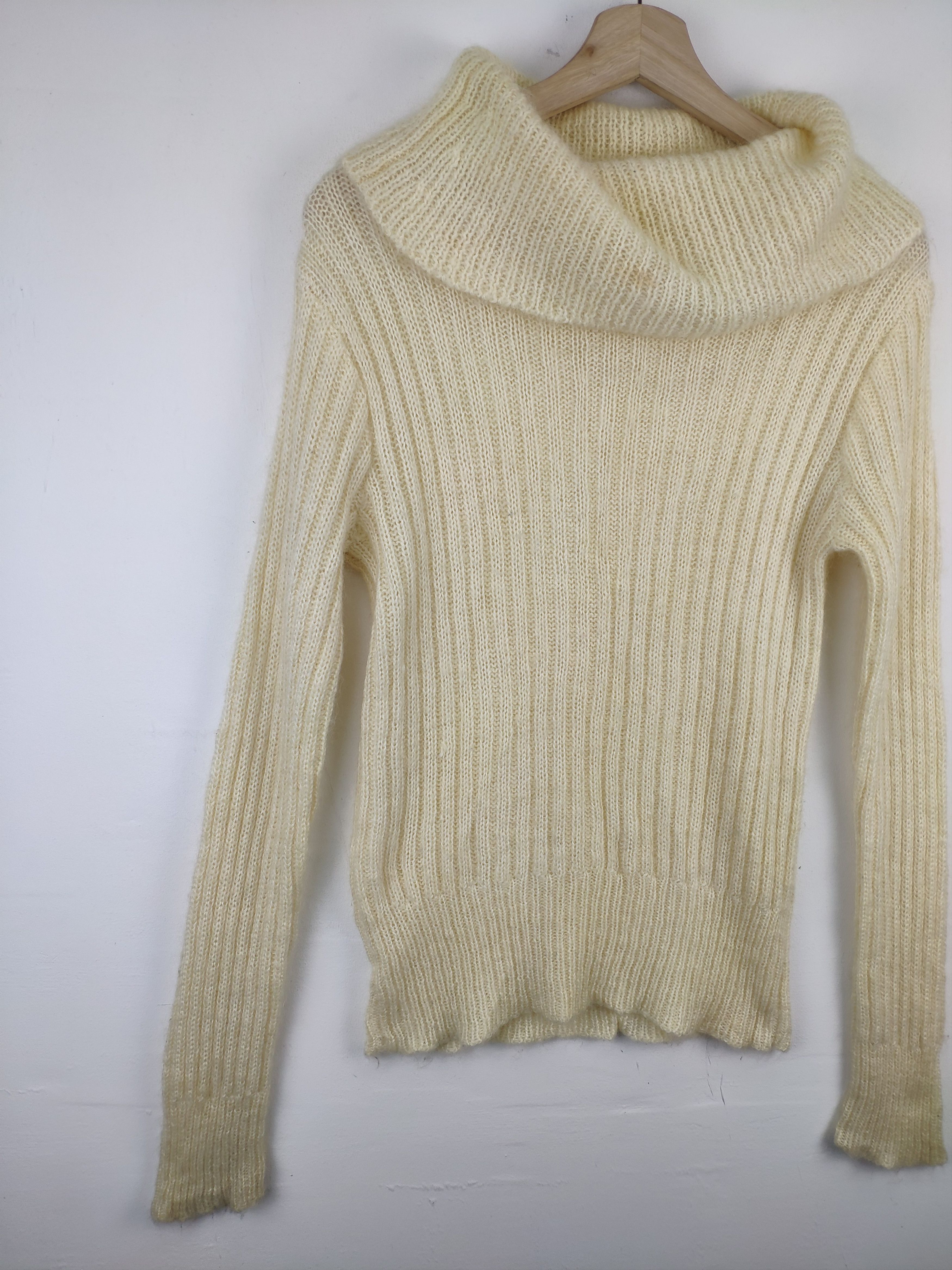 Aran Isles Knitwear × Designer × Vintage Vintage Raf Simon Style Wool Mohair Sweater Turtle Neck Size XS / US 0-2 / IT 36-38 - 6 Thumbnail