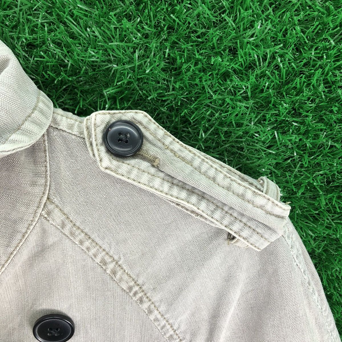 Japanese Brand Vintage Trench Coat Women Harringbone Twill by MFE Size S / US 4 / IT 40 - 8 Thumbnail