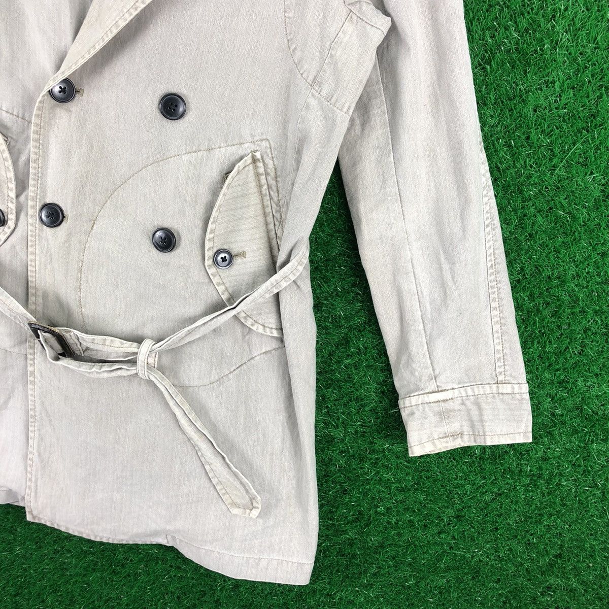 Japanese Brand Vintage Trench Coat Women Harringbone Twill by MFE Size S / US 4 / IT 40 - 3 Thumbnail