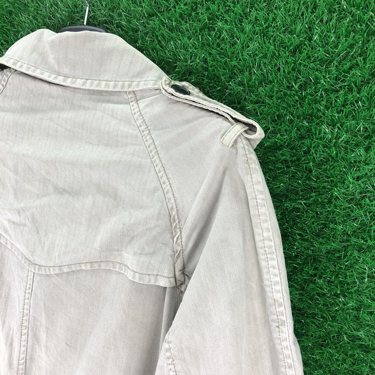 Japanese Brand Vintage Trench Coat Women Harringbone Twill by MFE Size S / US 4 / IT 40 - 5 Thumbnail