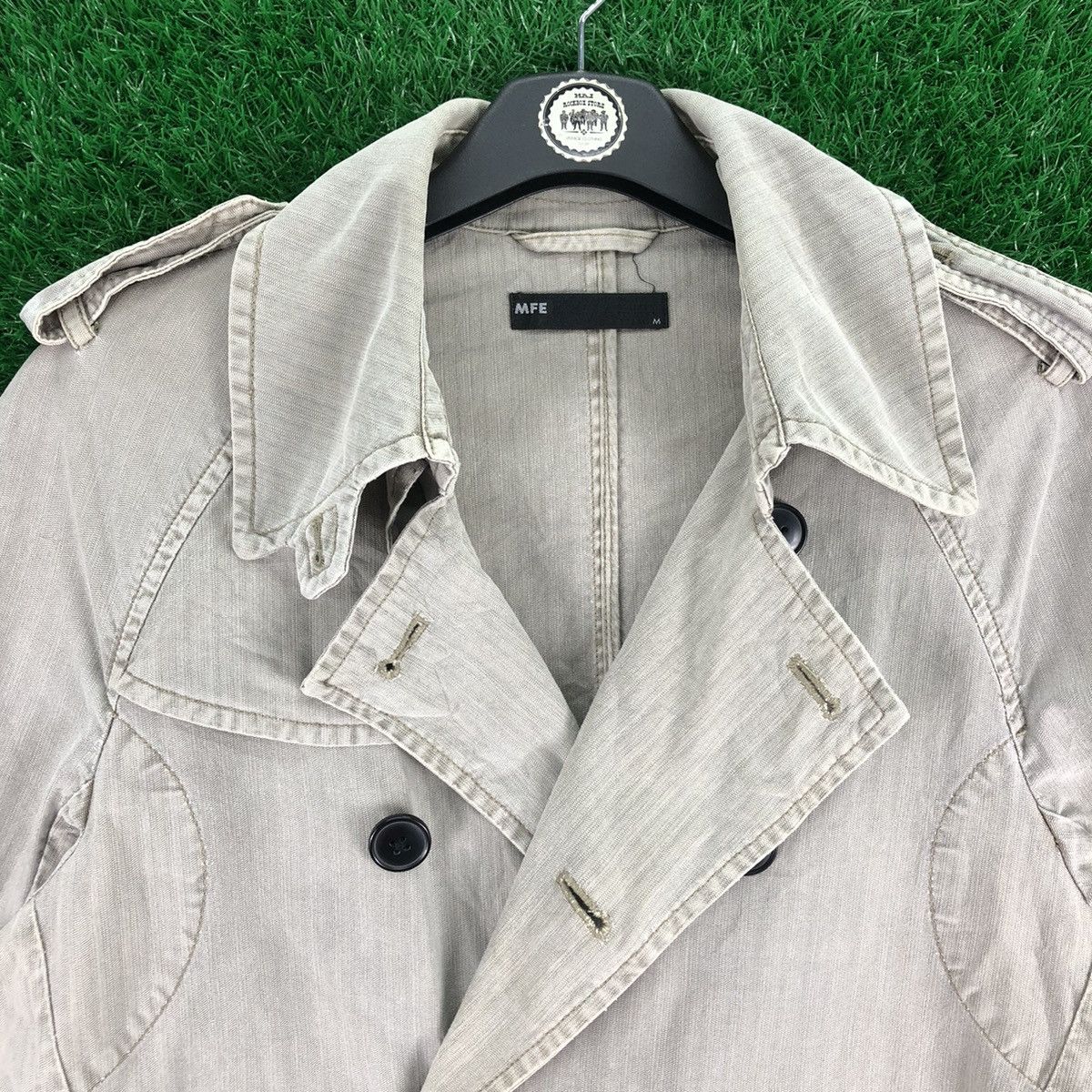 Japanese Brand Vintage Trench Coat Women Harringbone Twill by MFE Size S / US 4 / IT 40 - 7 Thumbnail