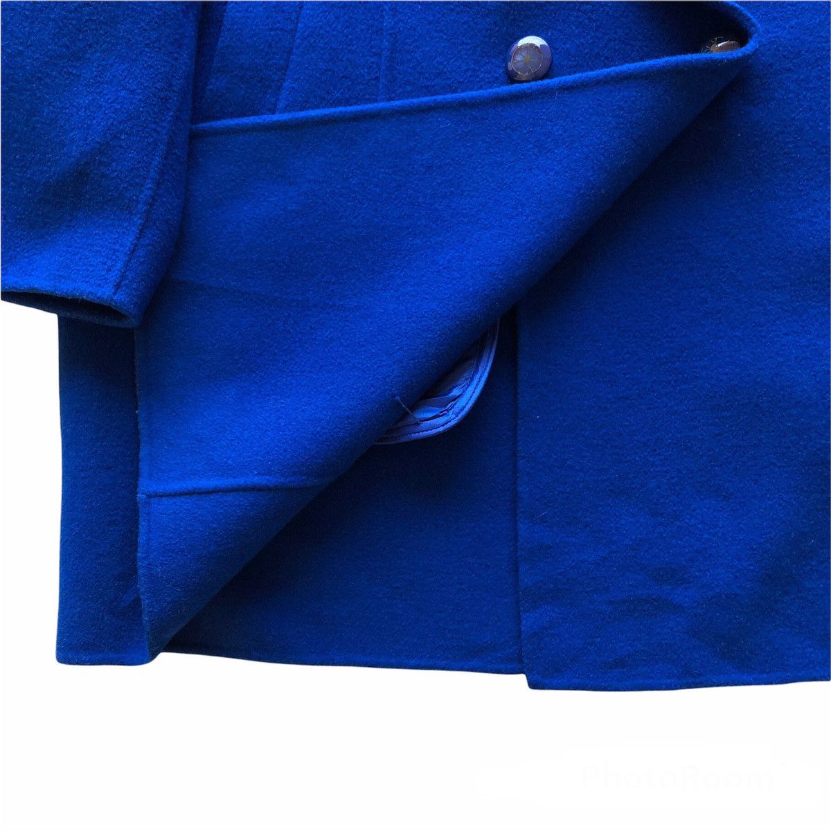 Japanese Brand Vintage 80's Double Breasted Coat Blue Colour by Ratycue Size L / US 10 / IT 46 - 11 Thumbnail