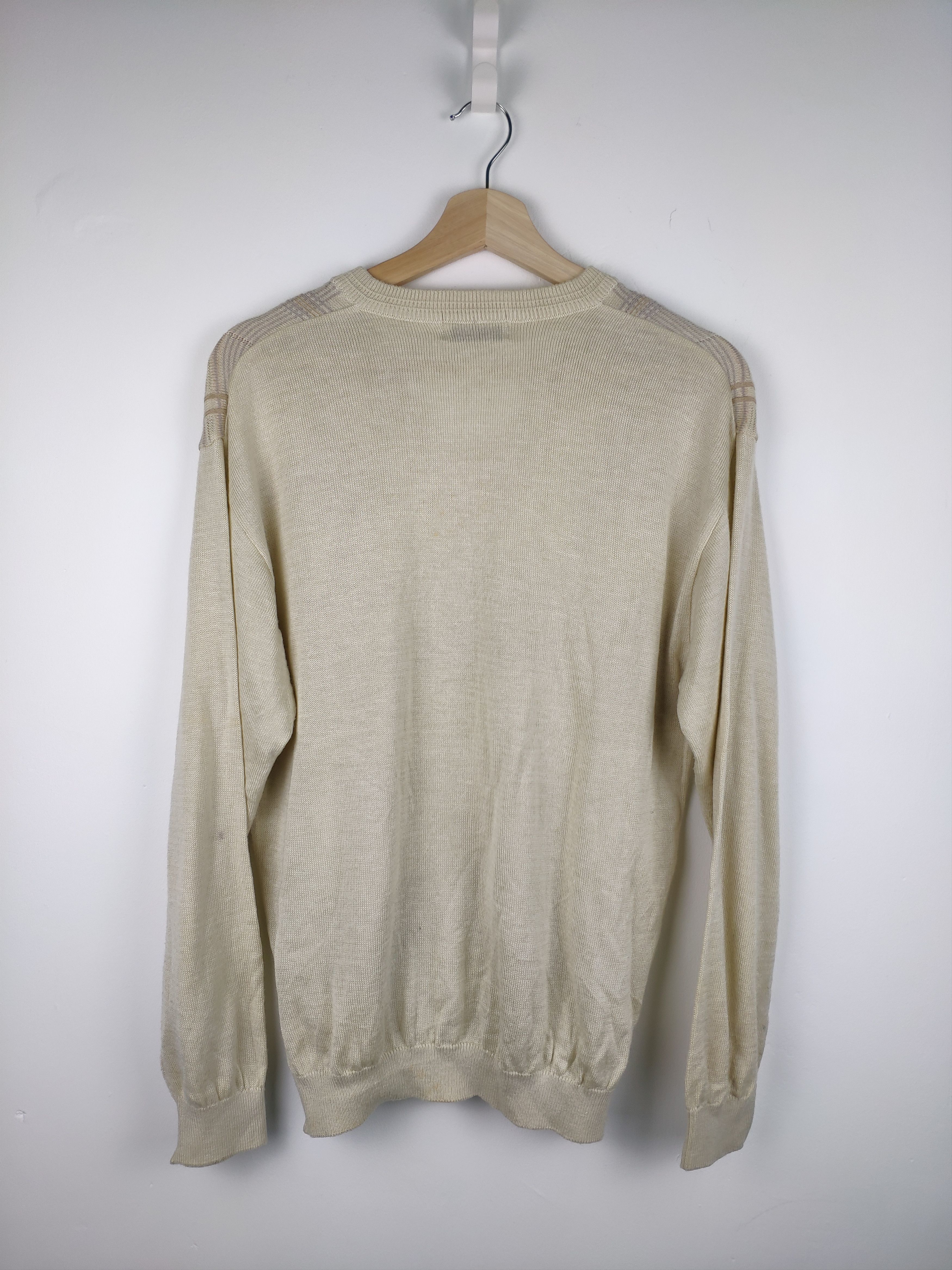 Aran Isles Knitwear × Japanese Brand × Vintage Steal💥 Vintage Knit Sweater V Neck by Vivere Size US M / EU 48-50 / 2 - 8 Thumbnail