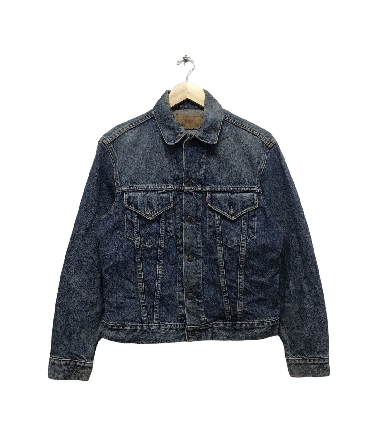 image of Vintage Levis Distressed Trucker Jackets in Blue, Men's (Size Small)