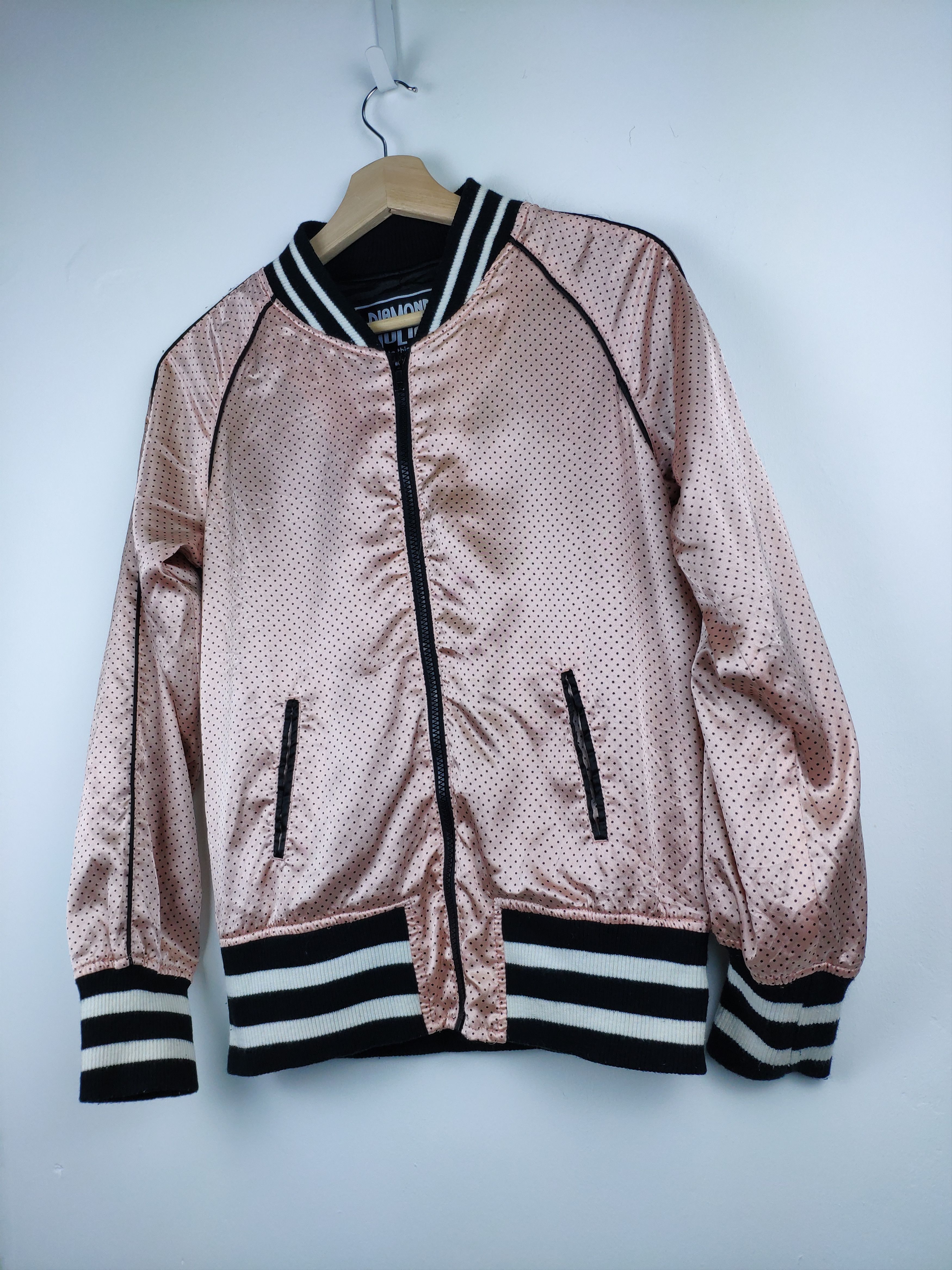 Japanese Brand × Vintage Vintage Bomber Jacket Polkadot by Diamond Julia Size S / US 4 / IT 40 - 2 Thumbnail