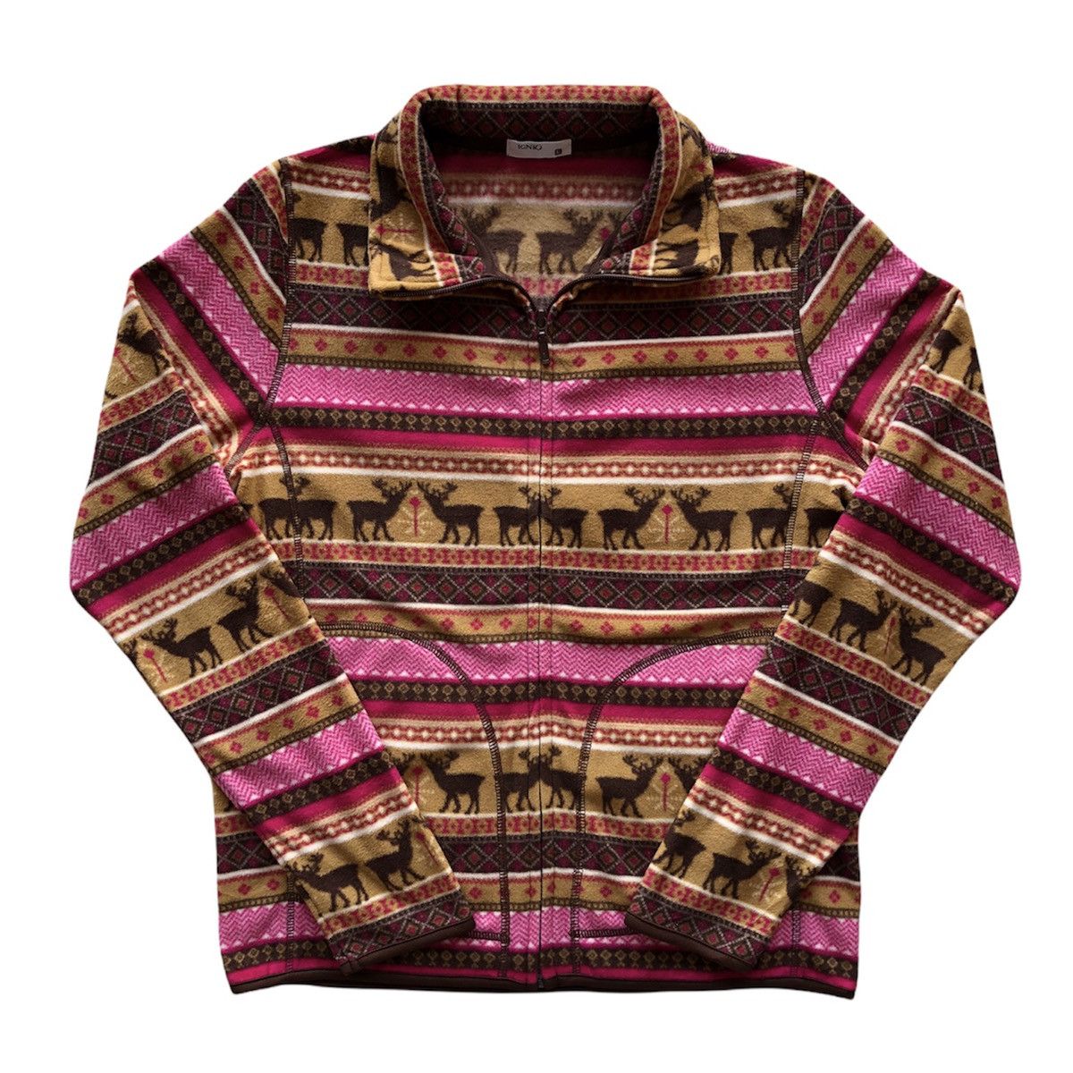 image of Outdoor Life x Outdoor Style Go Out Navajo Native Multicolor Fleece Sweater Zipper By Igni in Brown