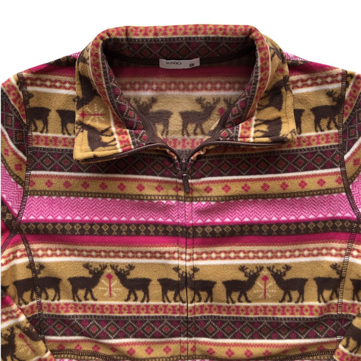 Japanese Brand Navajo Native Multicolor Fleece Sweater Zipper by IGNI Size US S / EU 44-46 / 1 - 2 Thumbnail