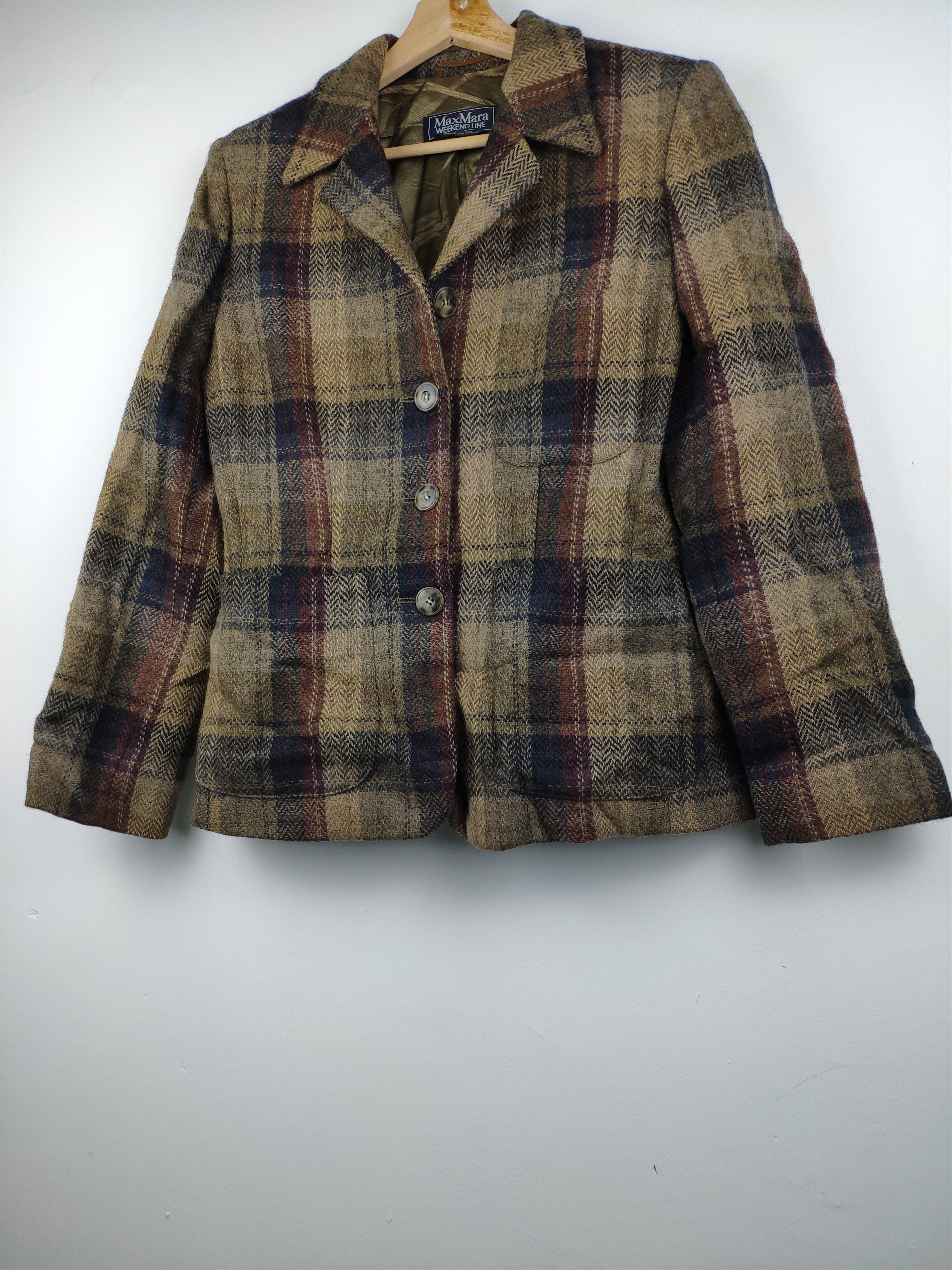 Max Mara × Weekend Max Mara Max Mara Weekend Wool Blazer Shadow Plaid Size S / US 4 / IT 40 - 2 Thumbnail
