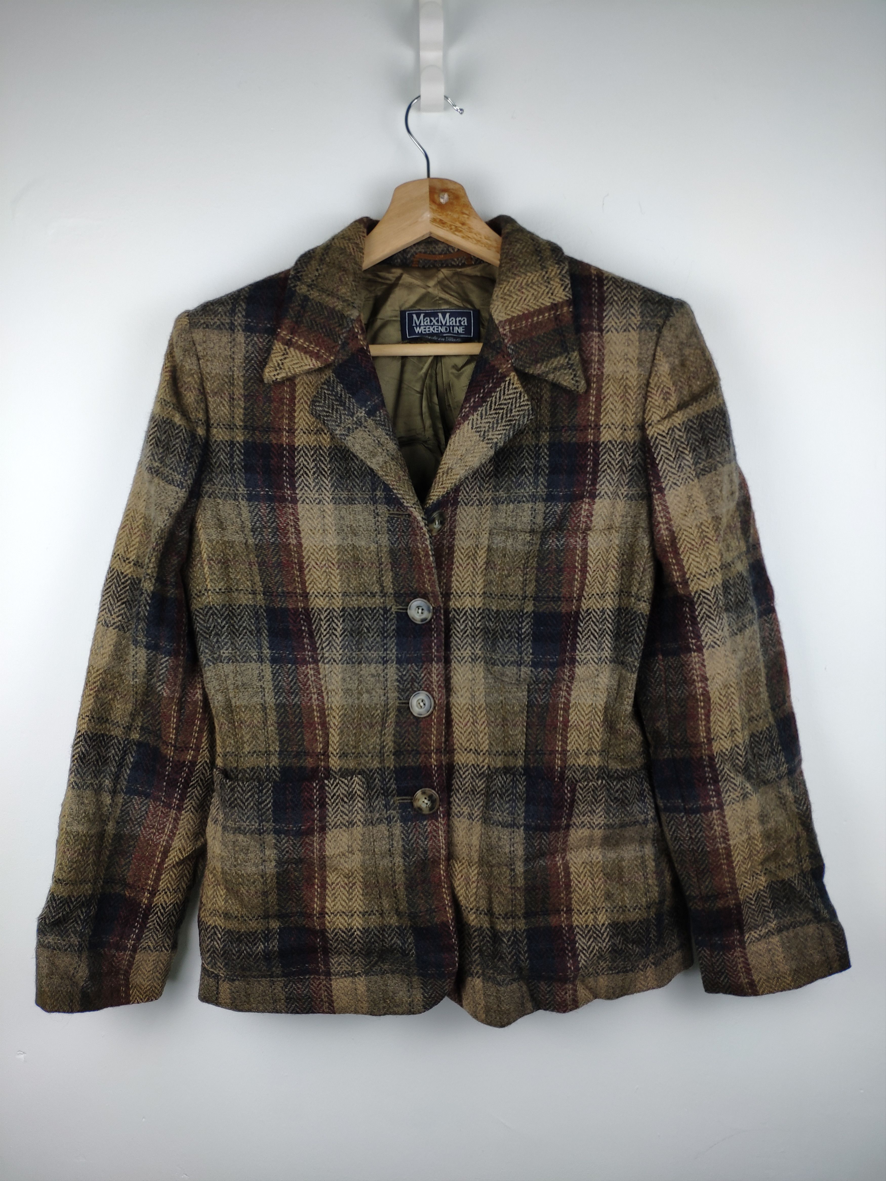 Max Mara Weekend Wool Blazer Shadow Plaid