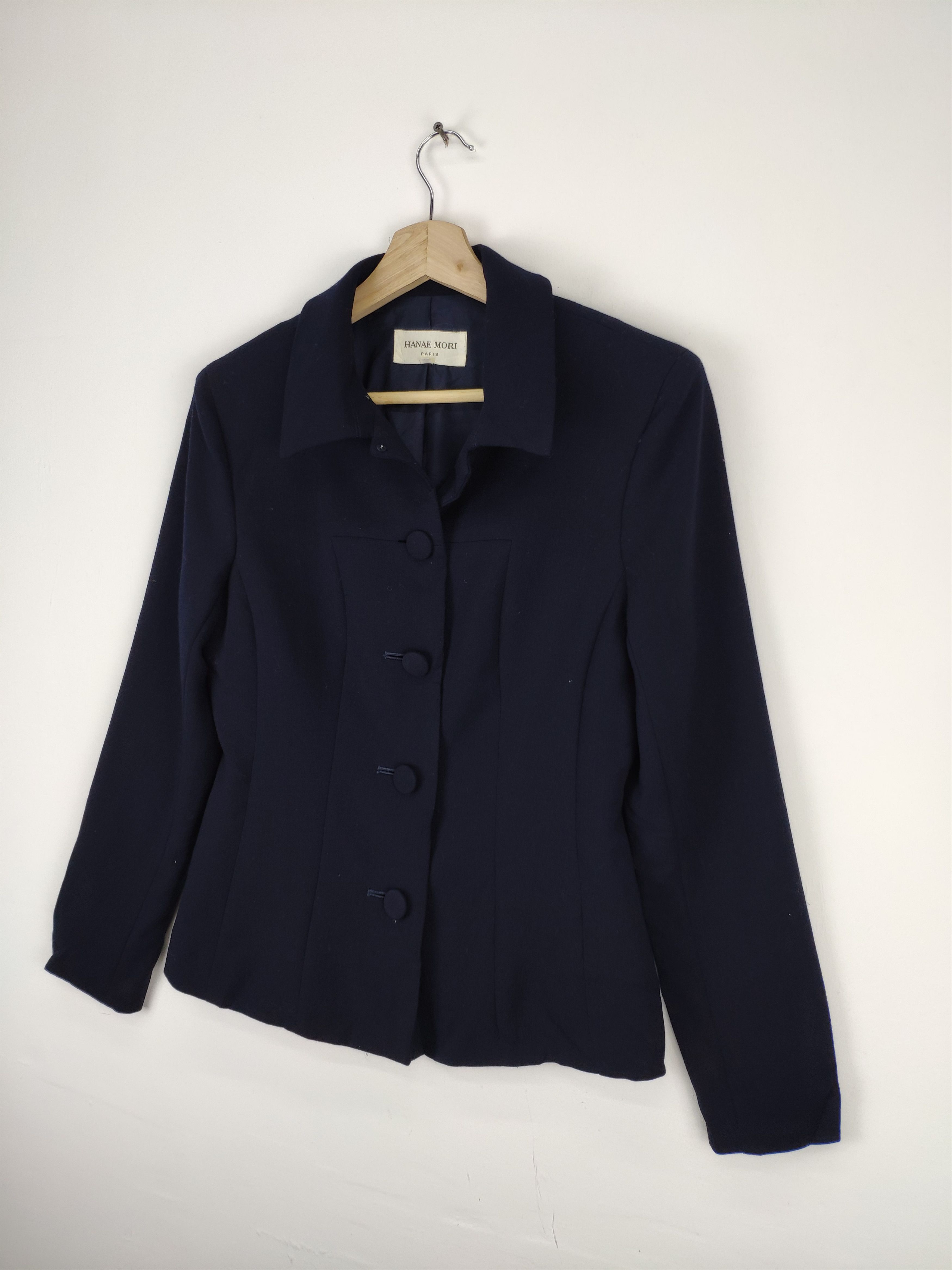 Hanae Mori × Japanese Brand × Le Grande Bleu (L.G.B.) Hanae Mori Wool Black Coat Size S / US 4 / IT 40 - 6 Thumbnail