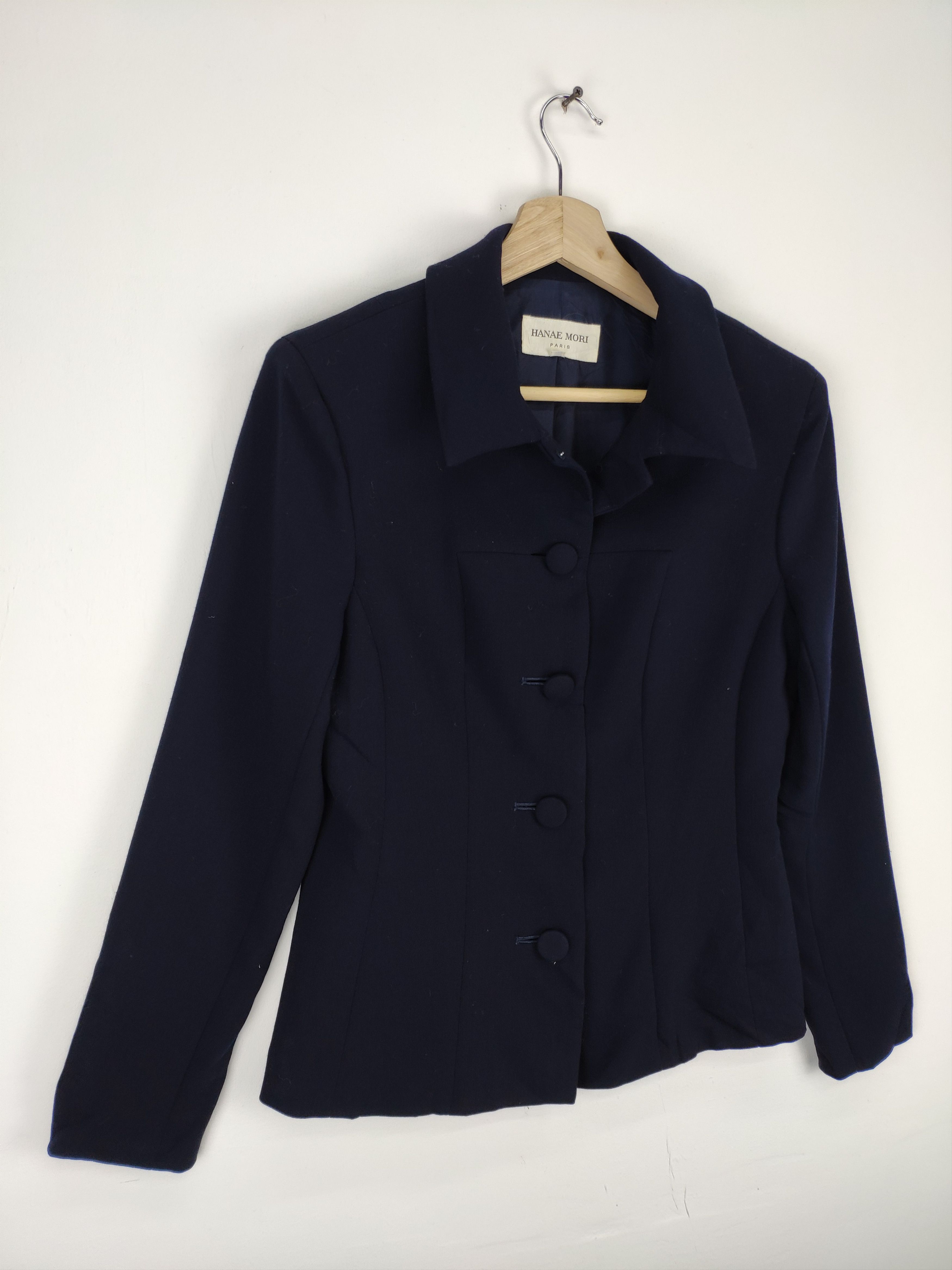 Hanae Mori × Japanese Brand × Le Grande Bleu (L.G.B.) Hanae Mori Wool Black Coat Size S / US 4 / IT 40 - 7 Thumbnail