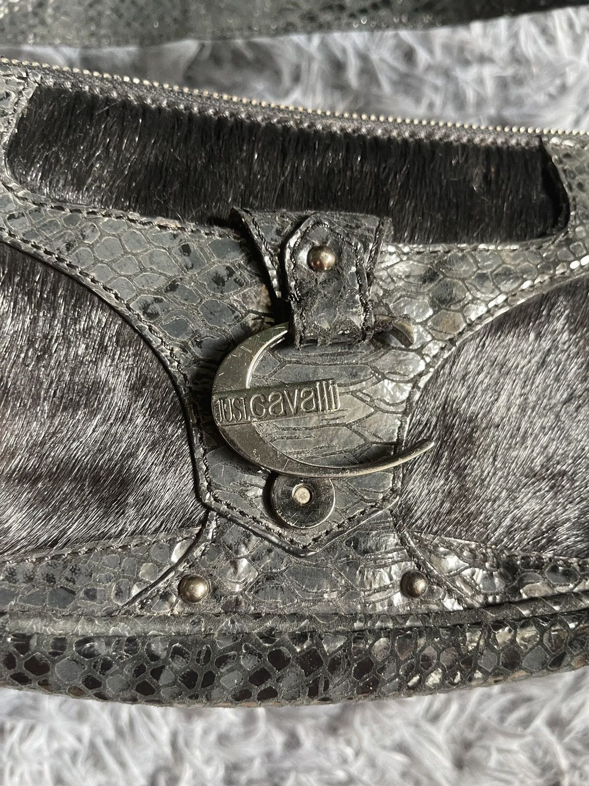 Just Cavalli × Vintage Just Cavalli 00s vtg real fur and leather avant garde bag Size ONE SIZE - 2 Thumbnail