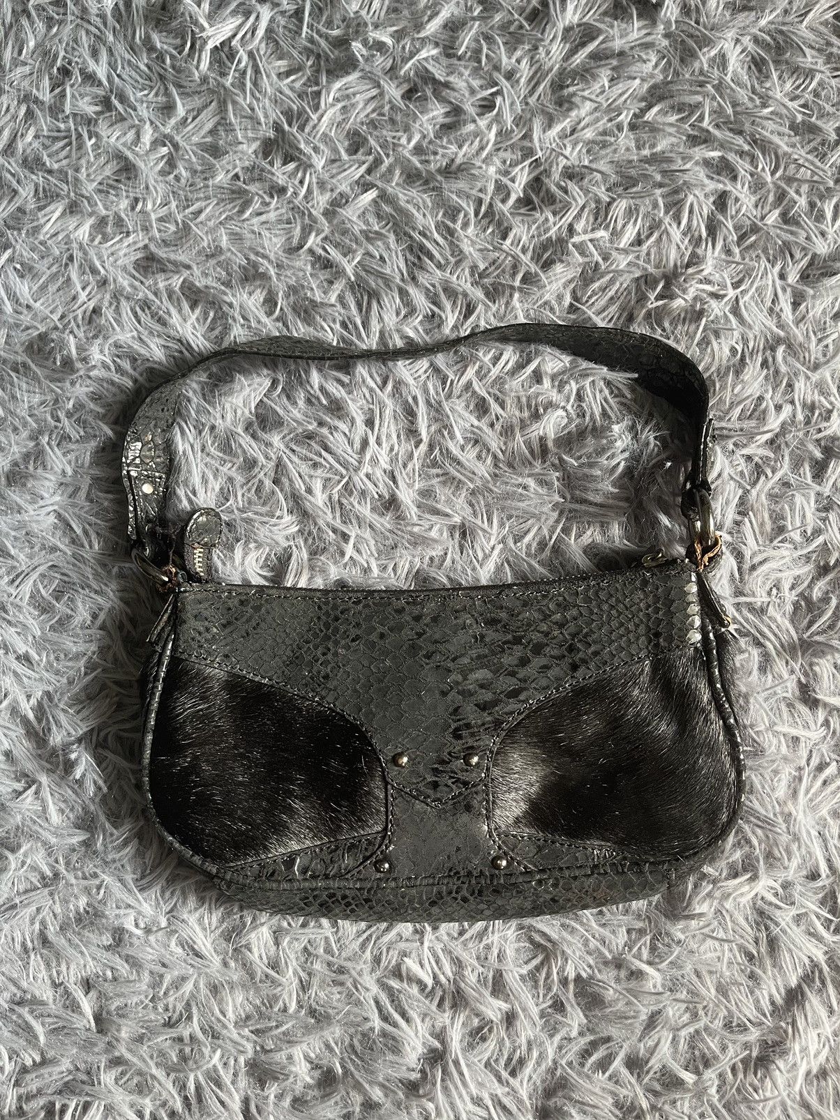 Just Cavalli × Vintage Just Cavalli 00s vtg real fur and leather avant garde bag Size ONE SIZE - 6 Thumbnail