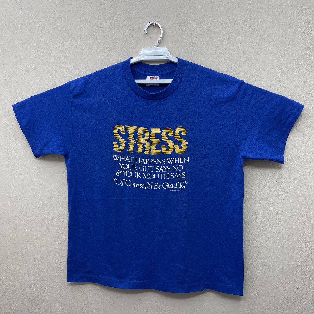 Vintage Vintage 90s Stress What happens When Your Gut Say No Size US XL / EU 56 / 4 - 1 Thumbnail