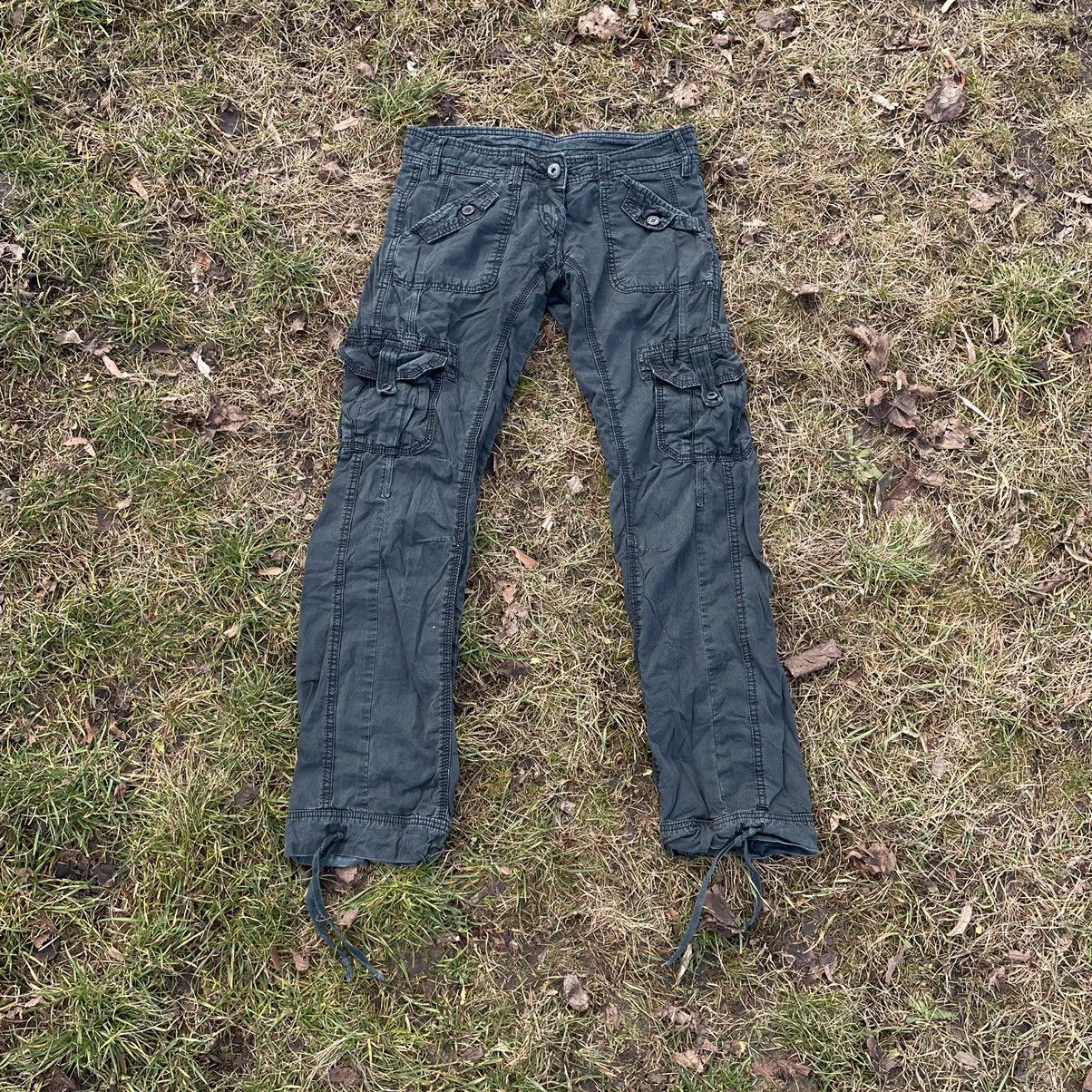 パンツ 2000's bondage flare parachute pants y2k Women's Pants Y2k Cargo Gothic Baggy High Waisted Trousers