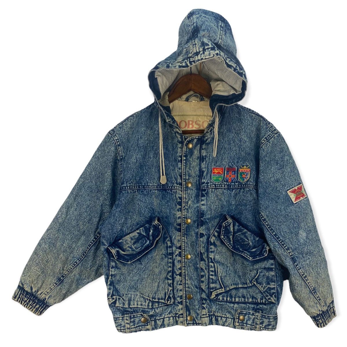 Vintage Vintage Bobson Denim Fly Jacket Size US S / EU 44-46 / 1 - 1 Thumbnail