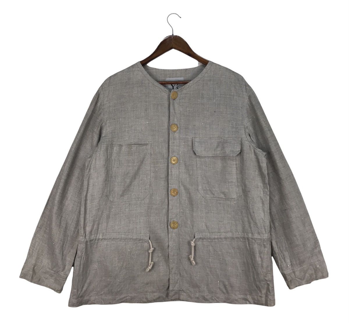Yohji Yamamoto Vintage Yohji Yamamoto Linen Button Jacket Size US L / EU 52-54 / 3 - 1 Thumbnail