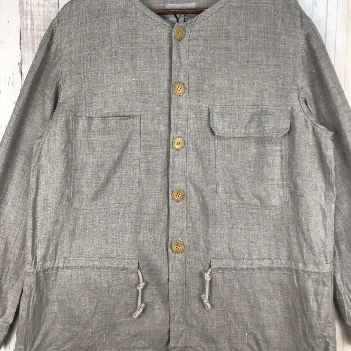 Yohji Yamamoto Vintage Yohji Yamamoto Linen Button Jacket Size US L / EU 52-54 / 3 - 3 Thumbnail