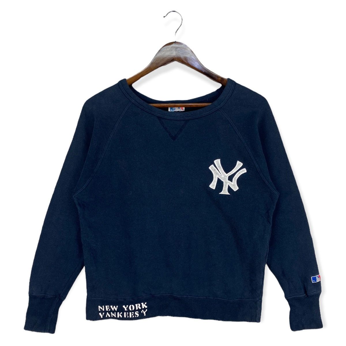 image of Mlb x New York Yankees Vintage New York Yankees Sweatshirt in Blue, Men's (Size Small)